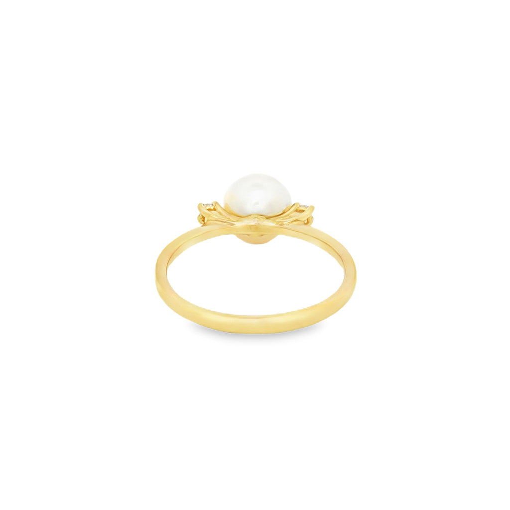 ANILLO PERLA Y DIAMANTES