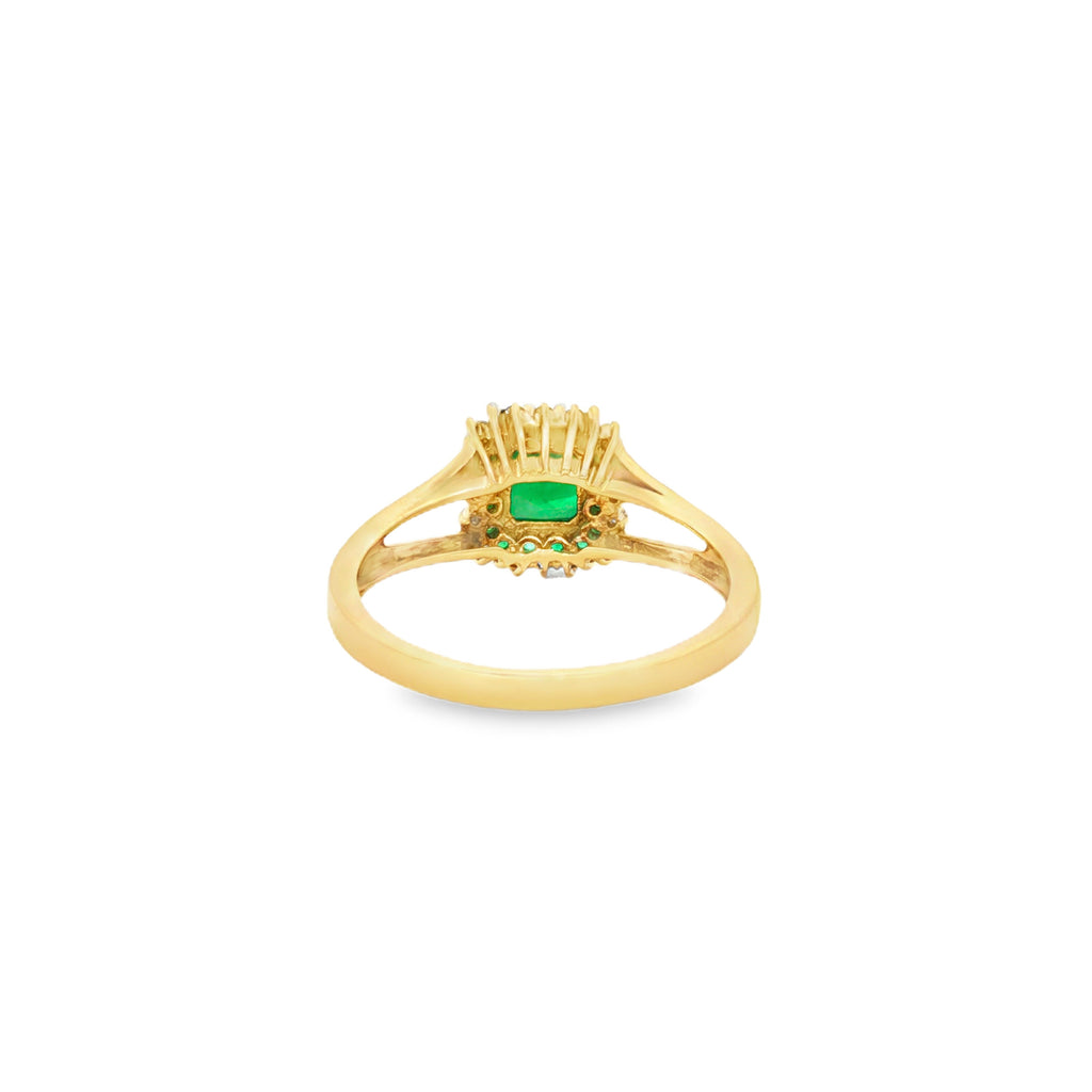 ANILLO ESMERALDA Y DIAMANTES