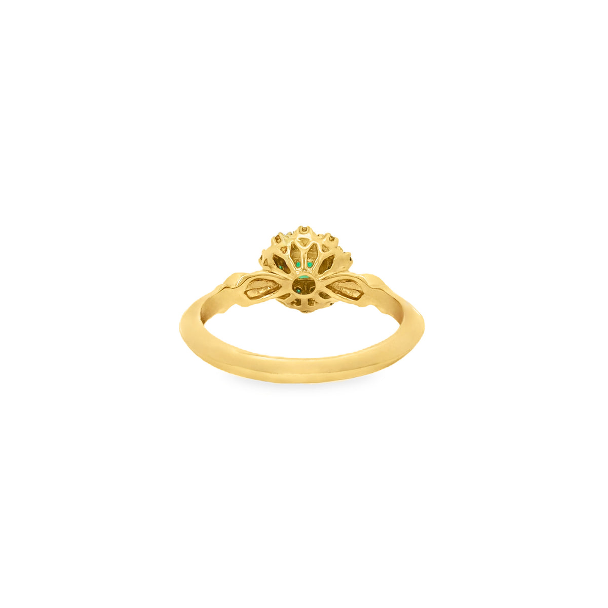 ANILLO FLOR CON ESMERALDAS Y DIAMANTES