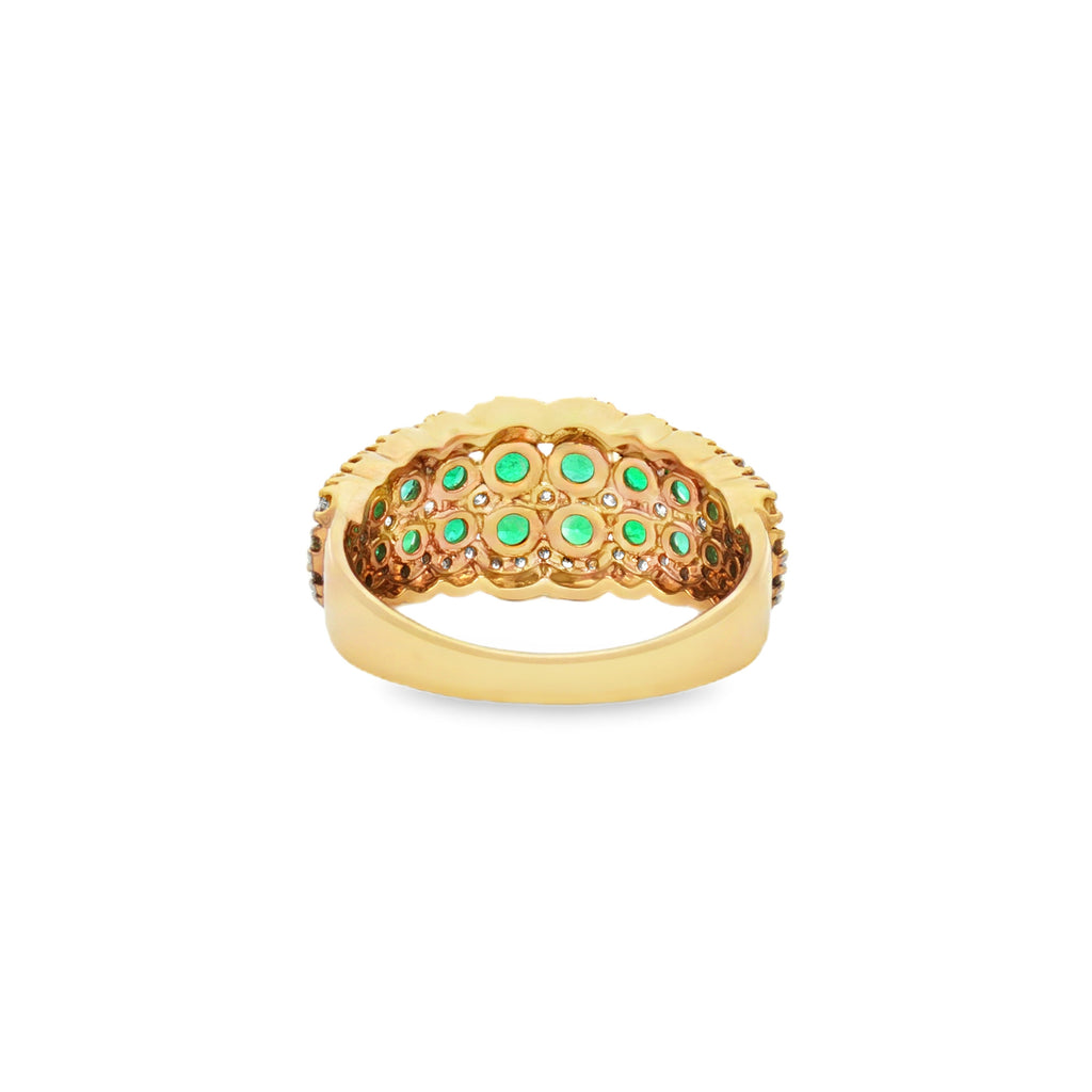 ANILLO CON ESMERALDAS Y DIAMANTES