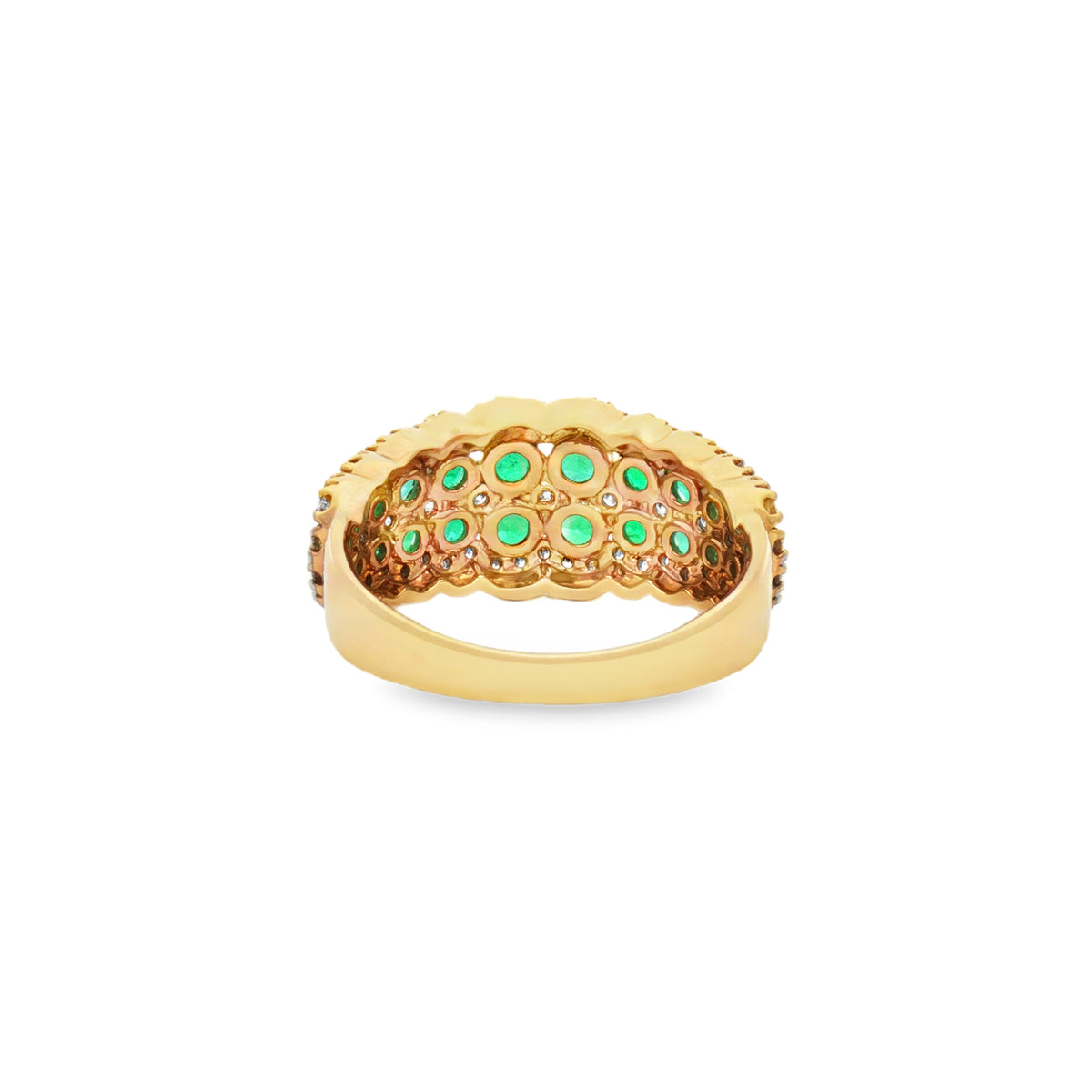 ANILLO CON ESMERALDAS Y DIAMANTES
