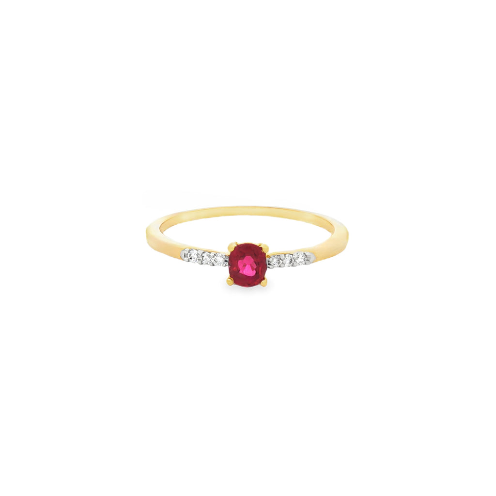 ANILLO CRUZADO CON RUBÍ Y DIAMANTES