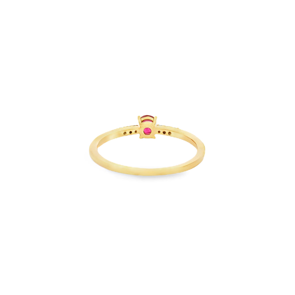 ANILLO CRUZADO CON RUBÍ Y DIAMANTES