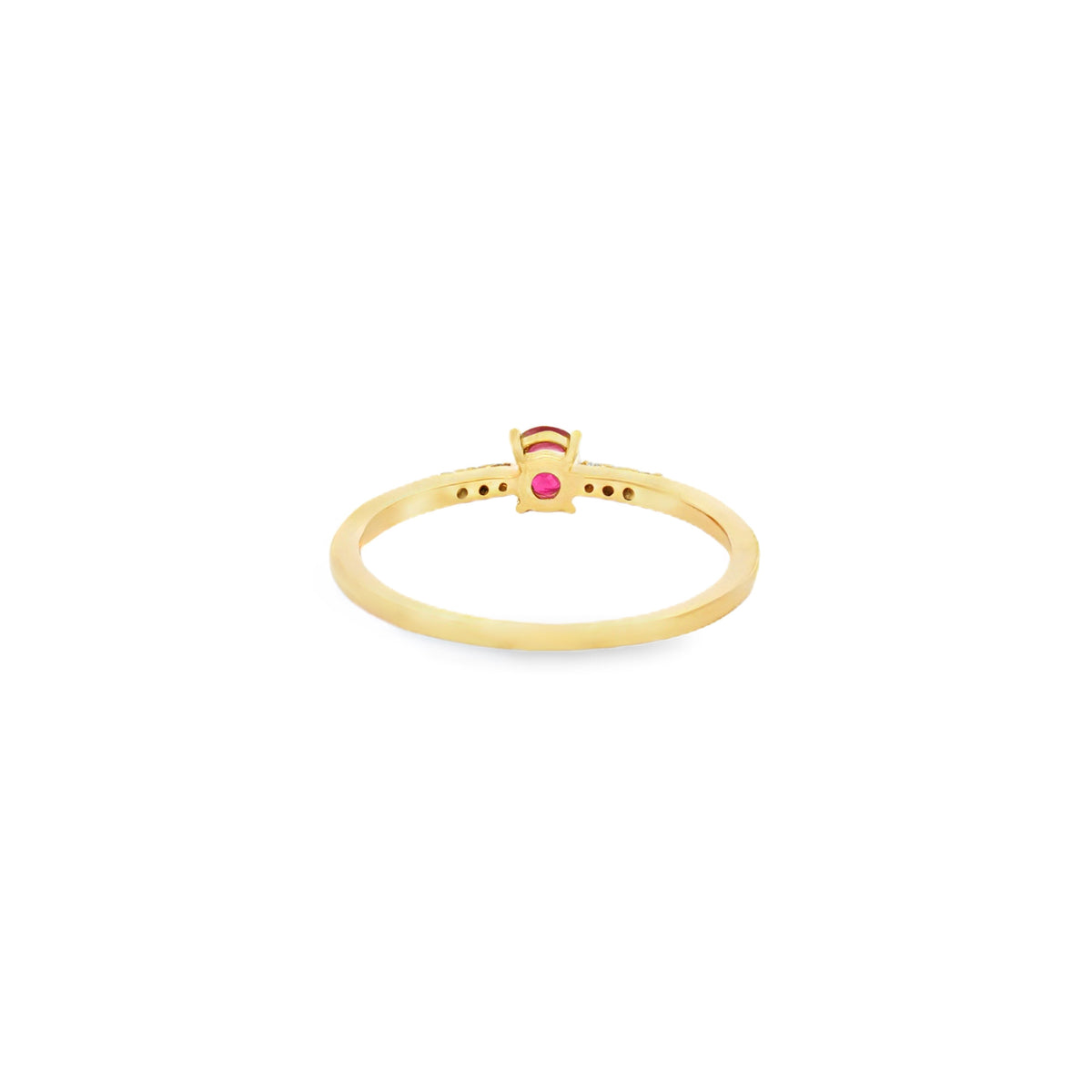 ANILLO CRUZADO CON RUBÍ Y DIAMANTES