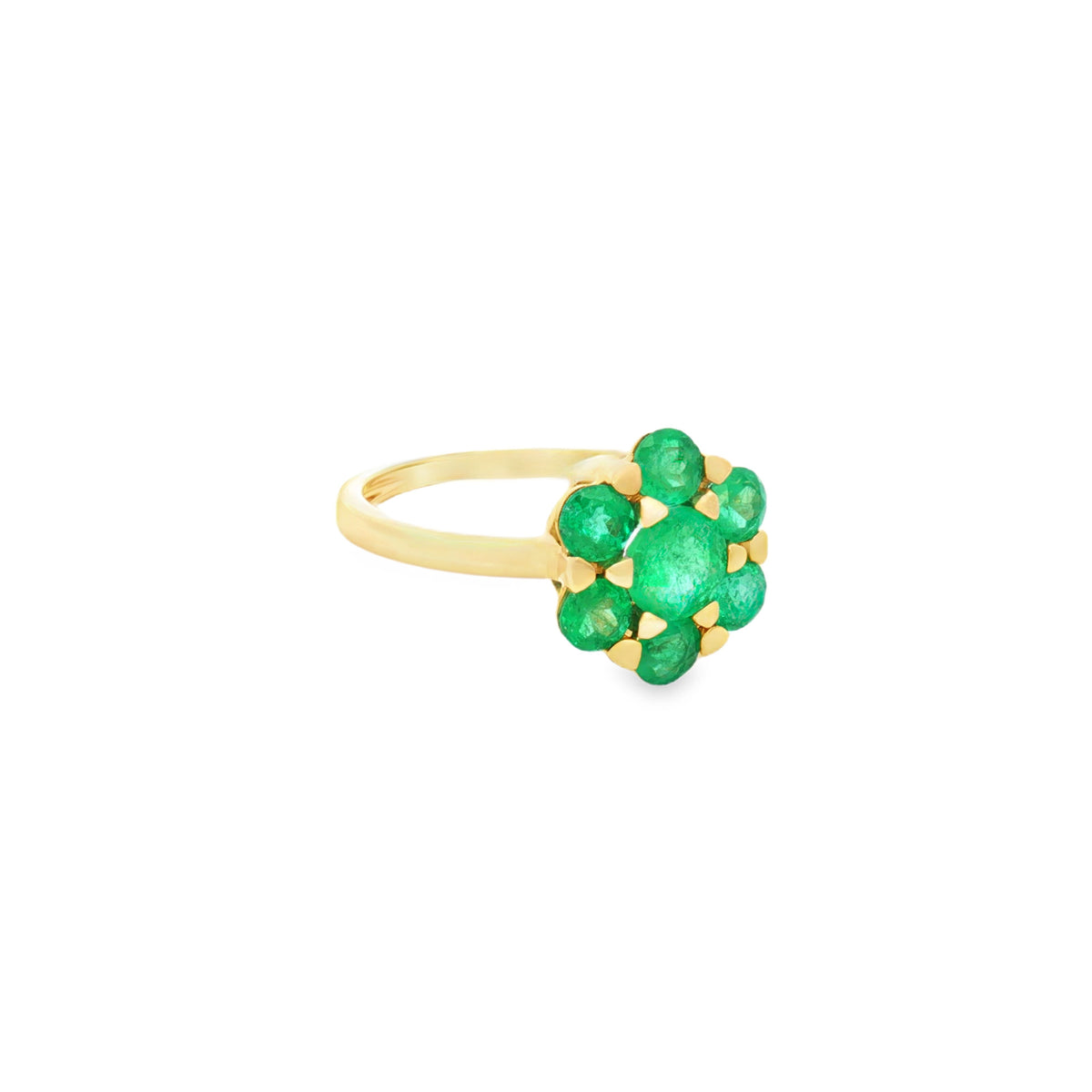ANILLO FLOR CON ESMERALDAS