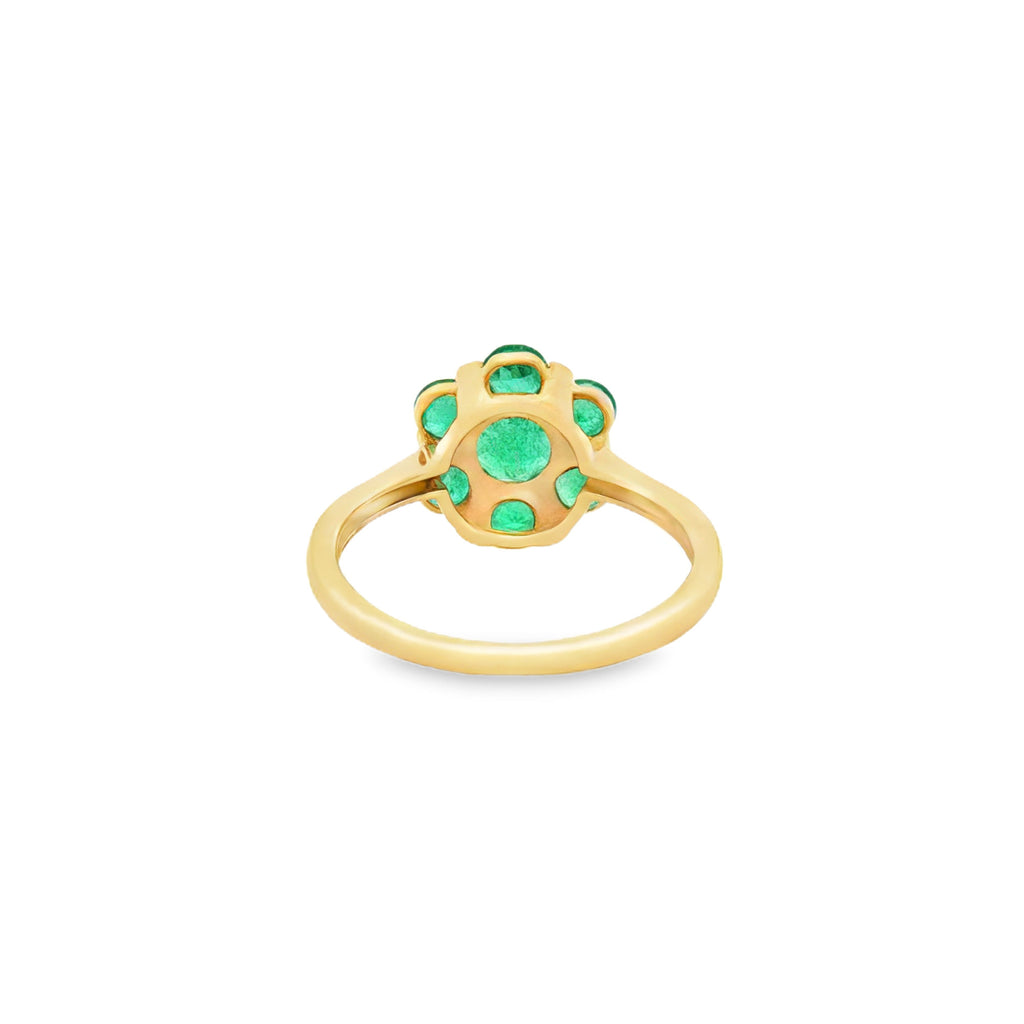 ANILLO FLOR CON ESMERALDAS