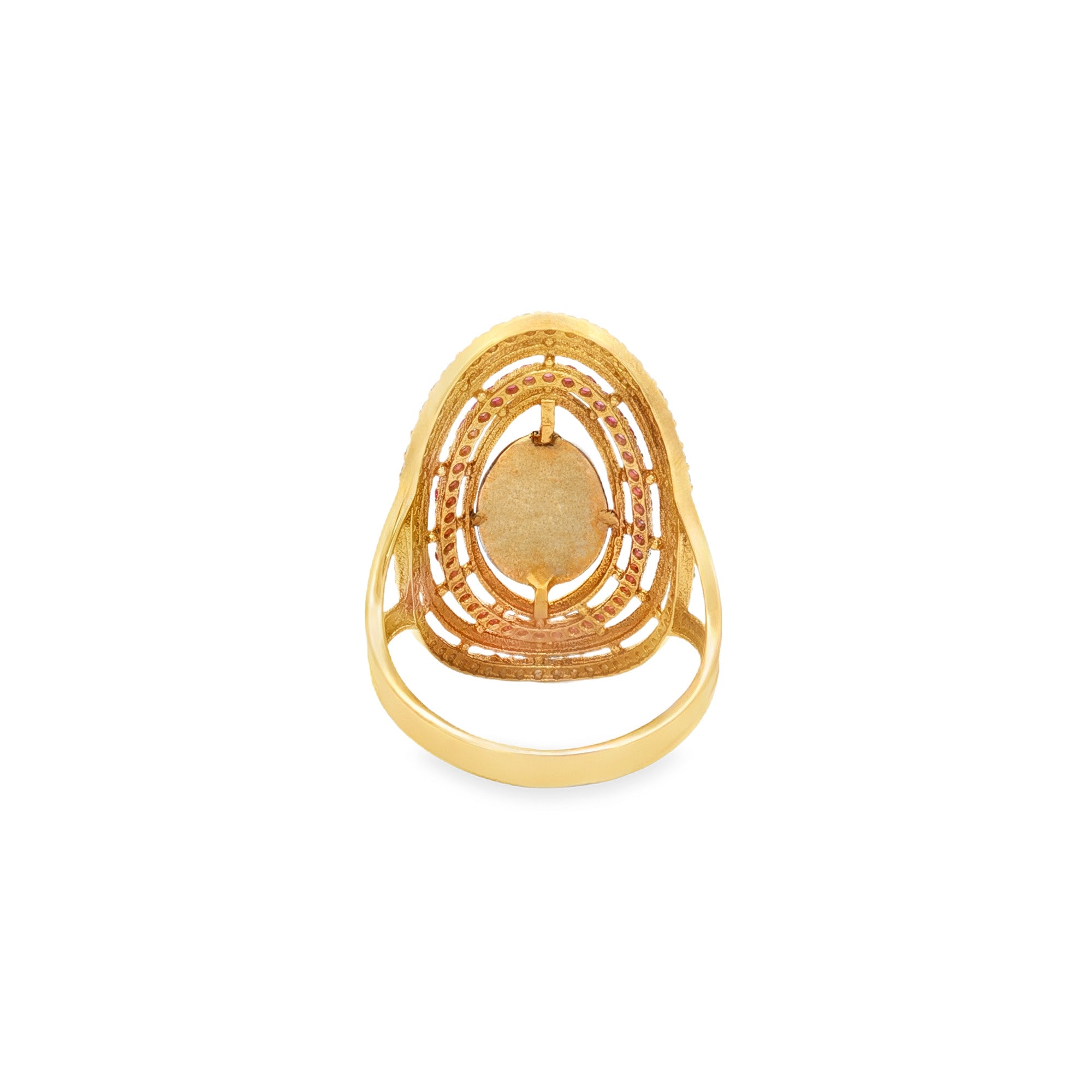 ANILLO OVAL CRUZ Y ZIRCONES