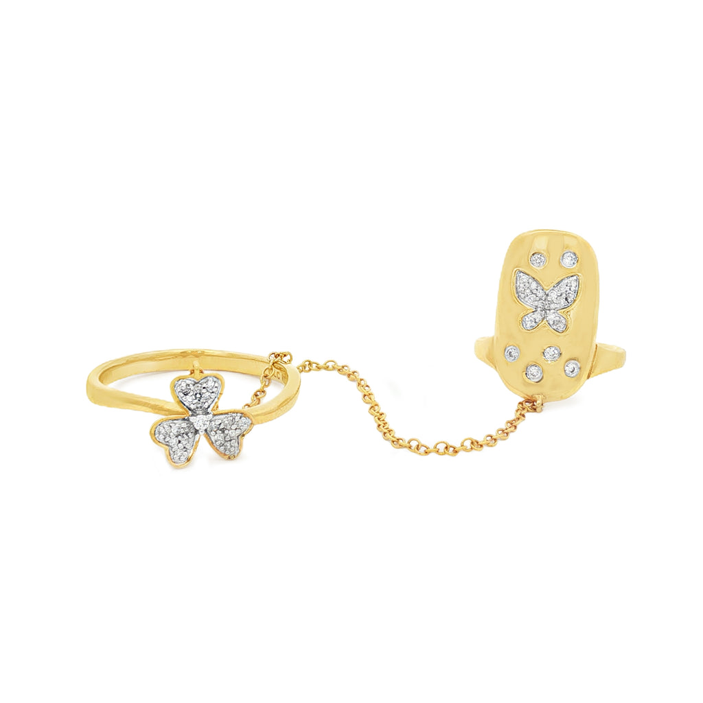 ANILLO DIAMANTES Y CADENA