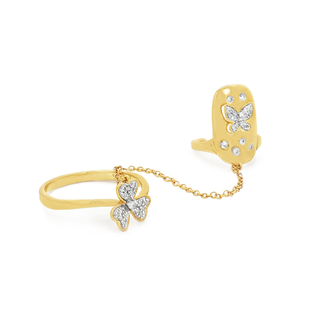 ANILLO DIAMANTES Y CADENA