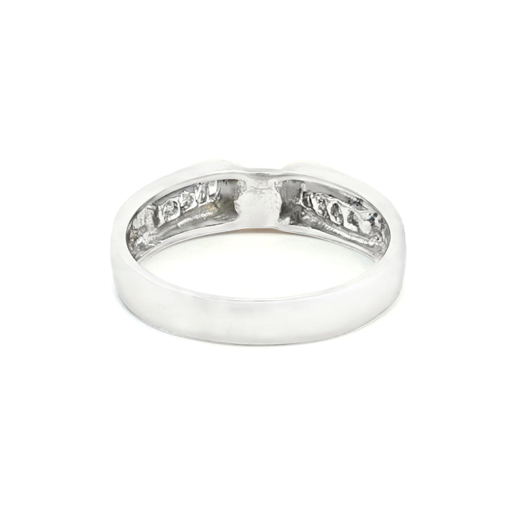 ANILLO SOLITARIO PERLA CON ZIRCONES