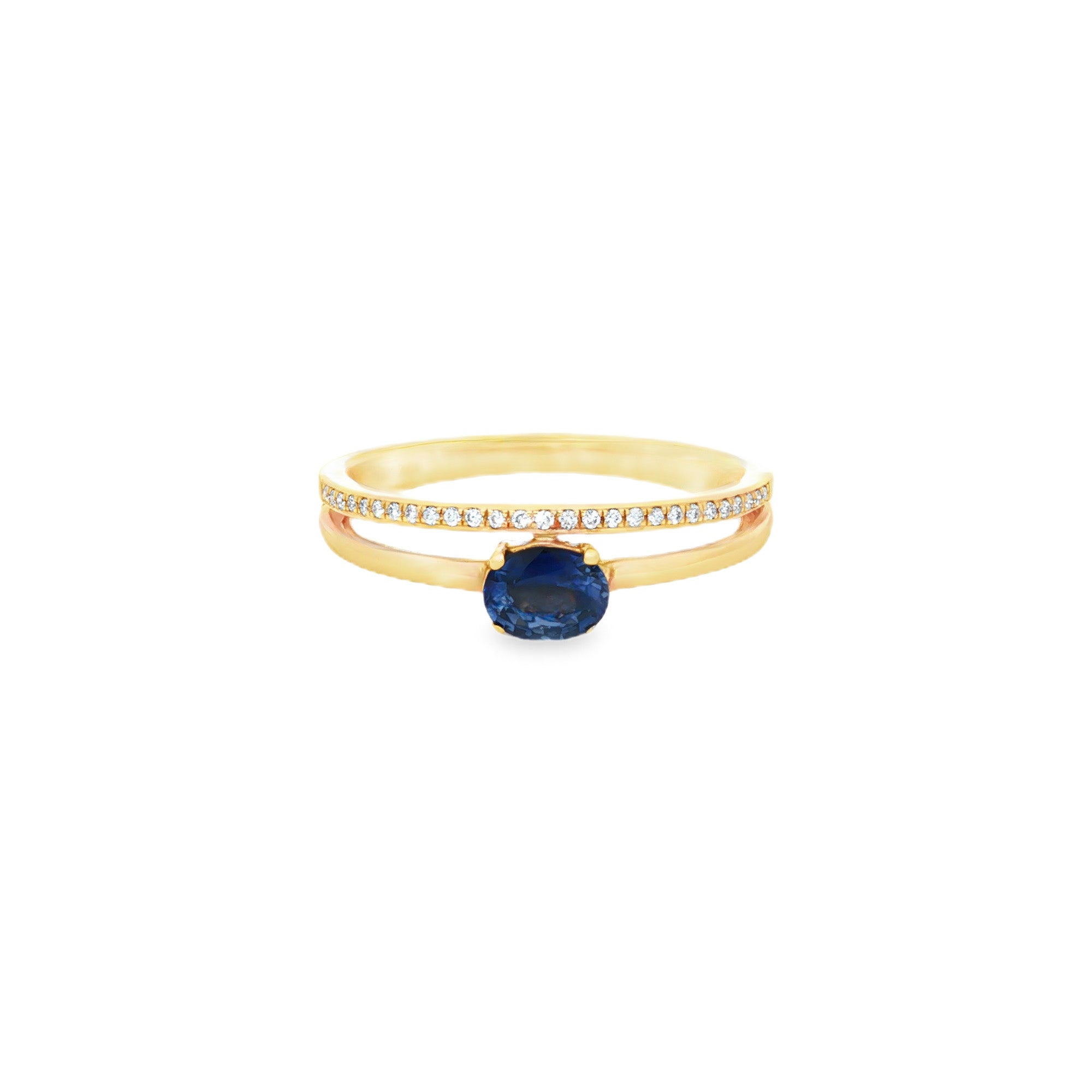 ANILLO CON ZAFIRO Y DIAMANTES