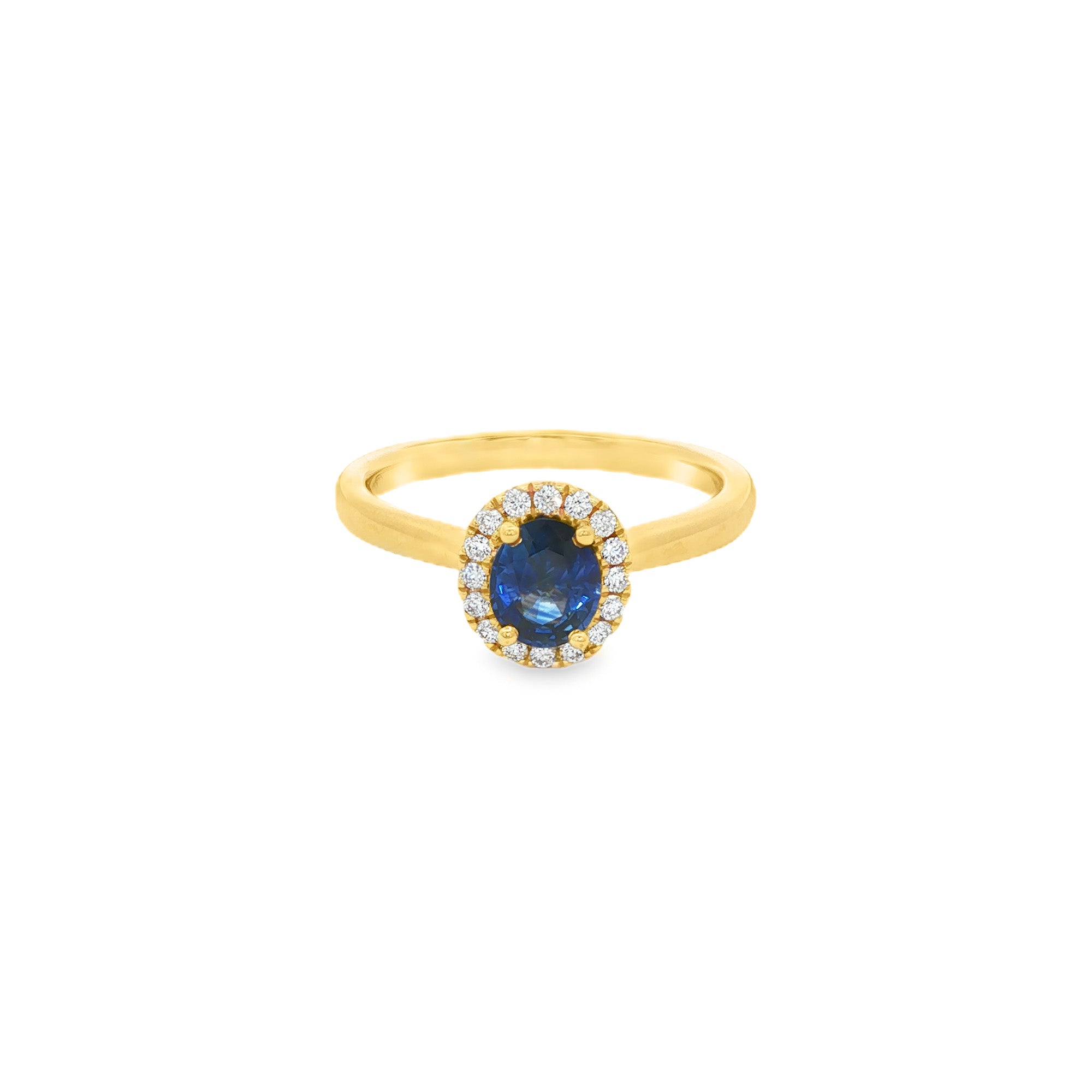 ANILLO FLOR CON ZAFIRO Y DIAMANTES