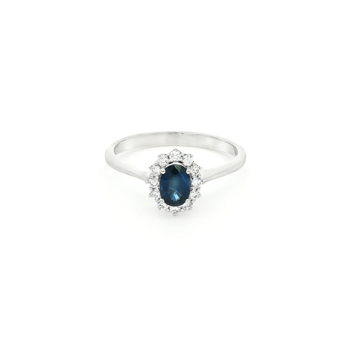 ANILLO FLOR CON ZAFIRO Y DIAMANTES