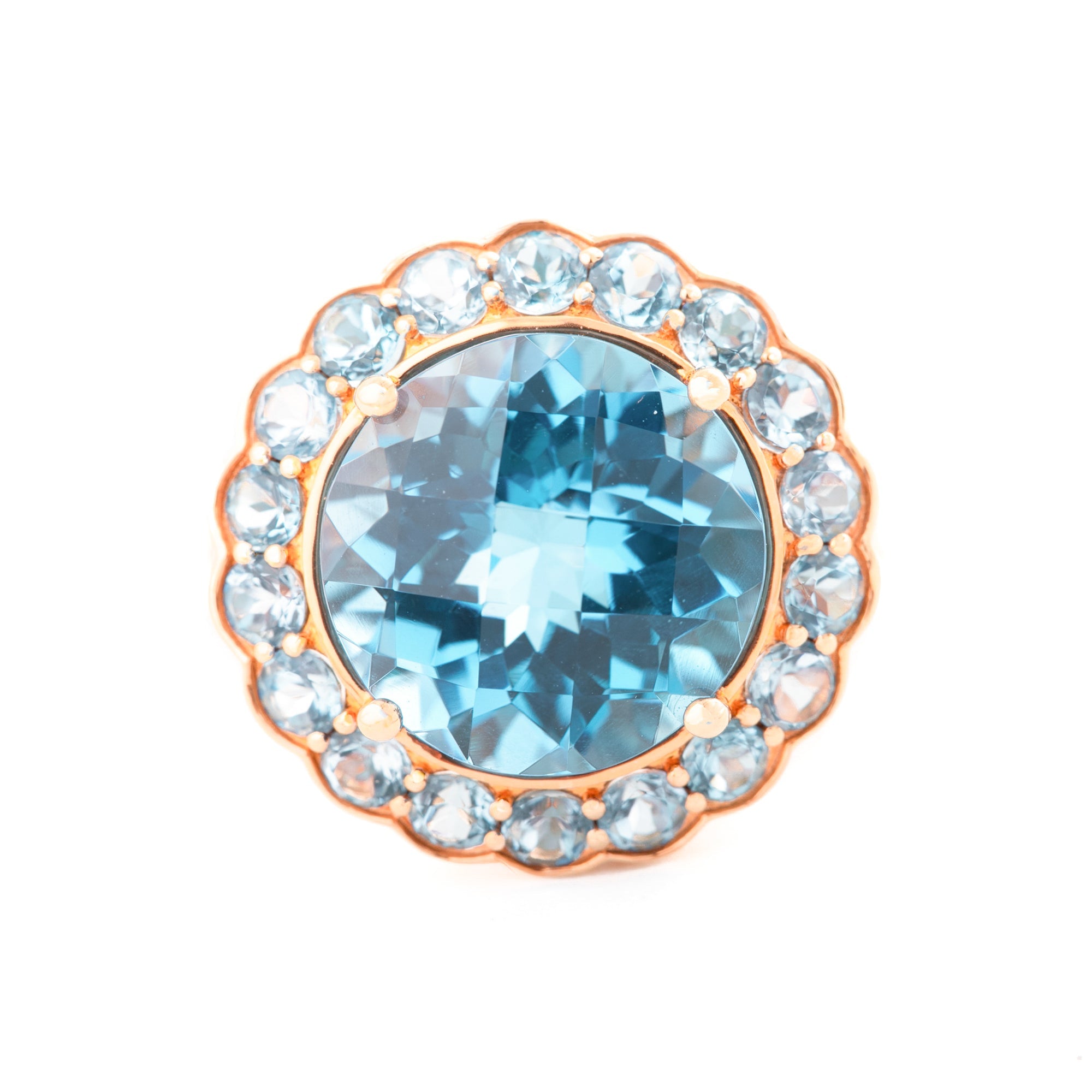 ANILLO FLORAL CON TOPACIO