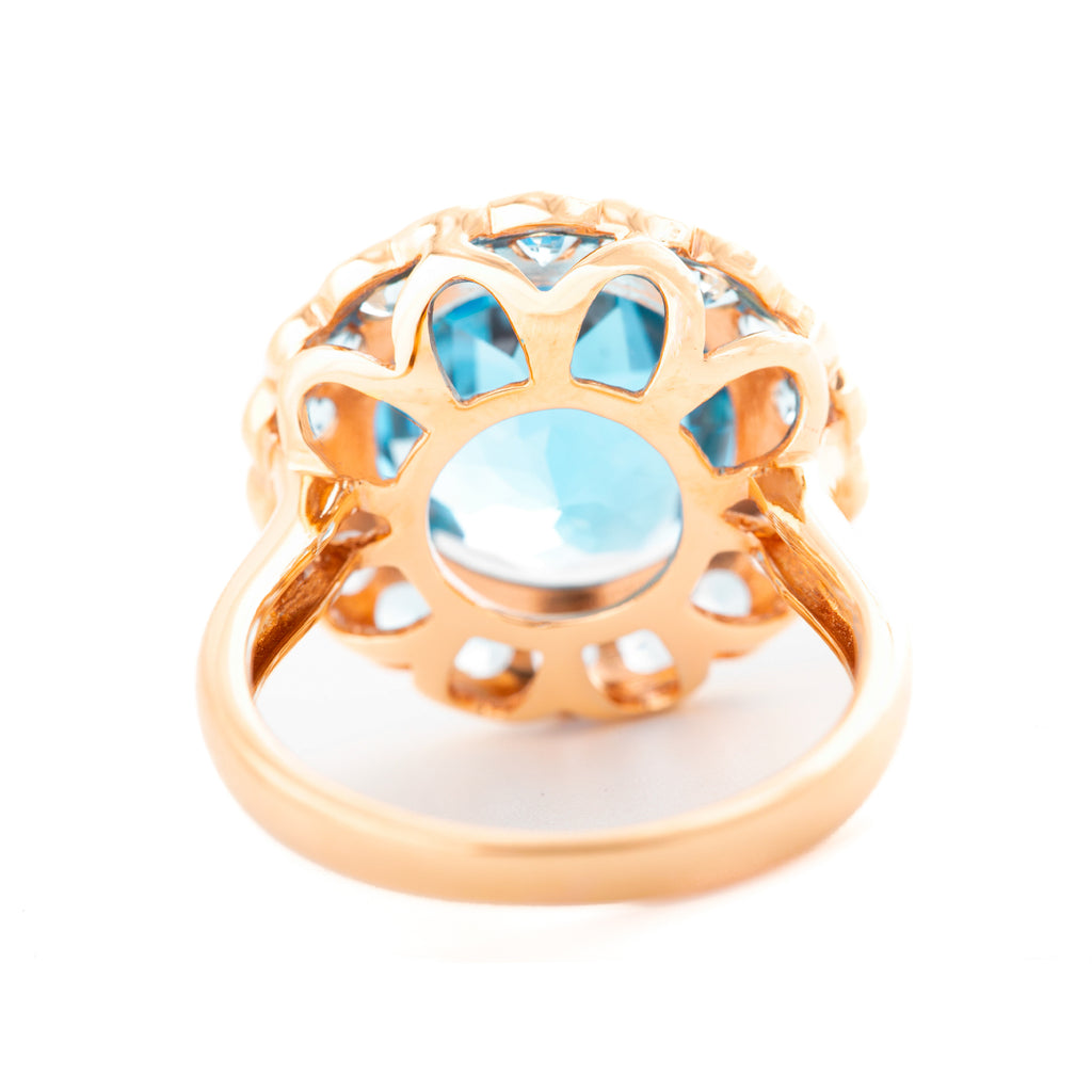 ANILLO FLORAL CON TOPACIO