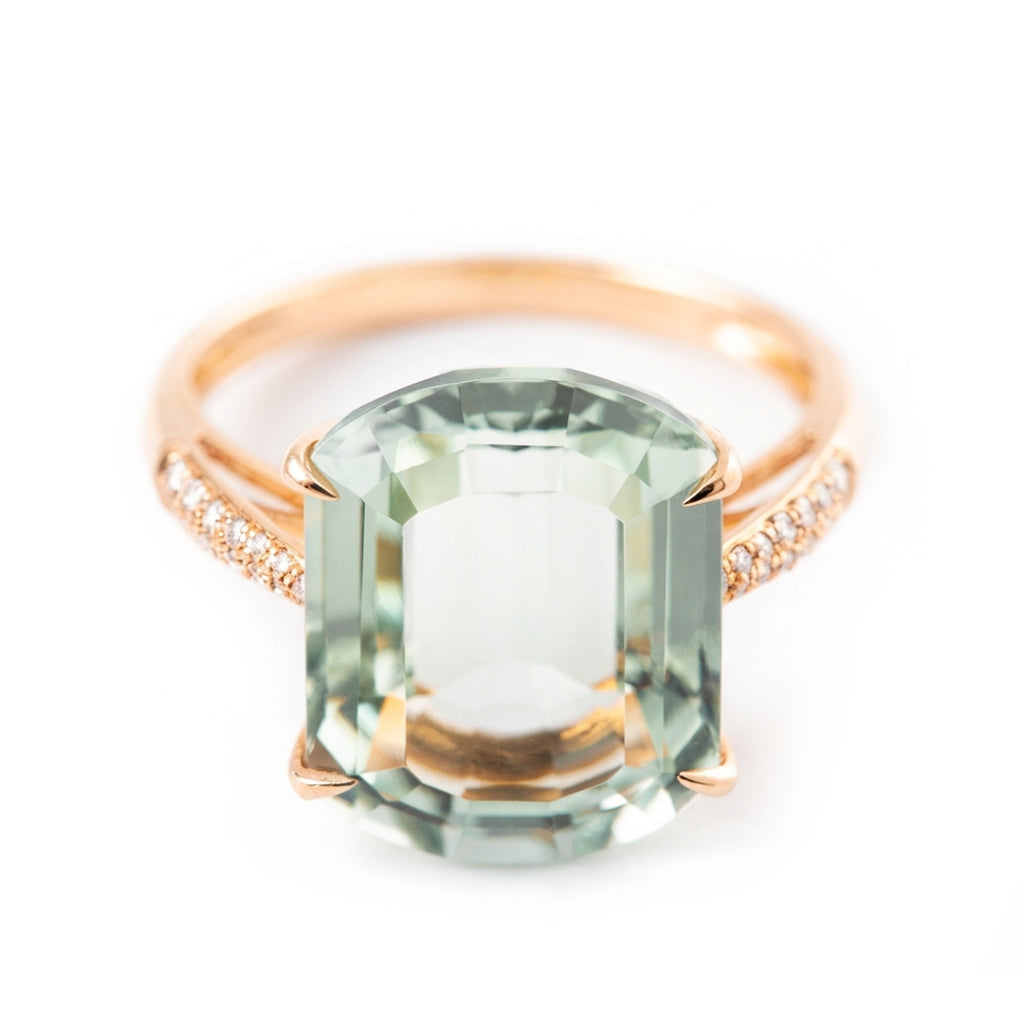 ANILLO AMATISTA VERDE Y DIAMANTES