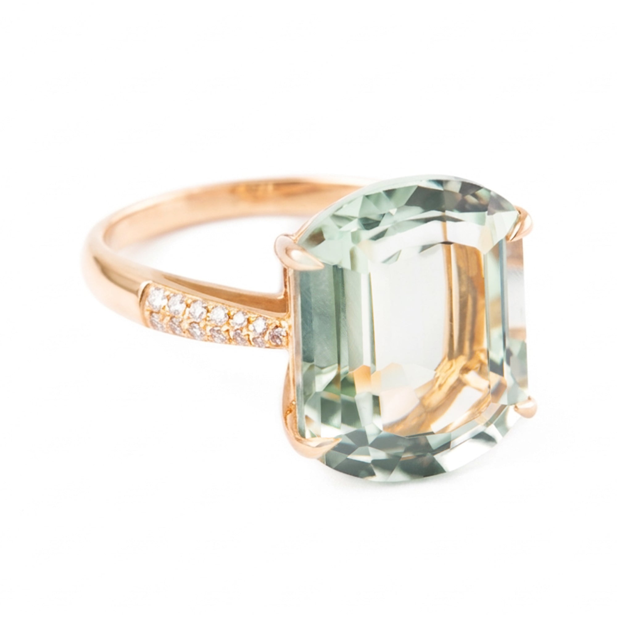 ANILLO AMATISTA VERDE Y DIAMANTES