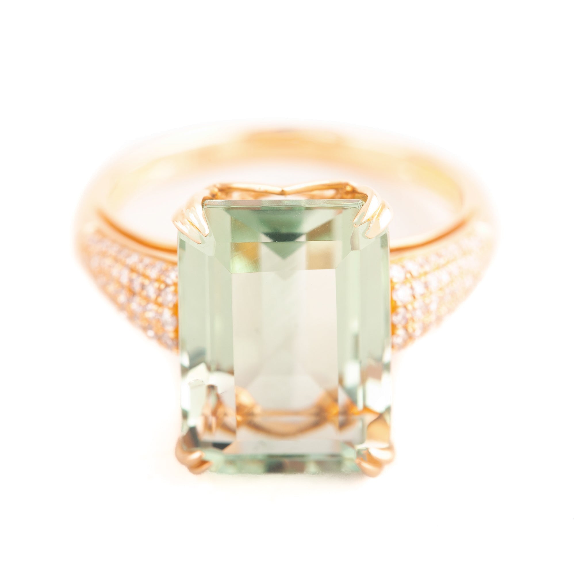 ANILLO AMATISTA VERDE Y DIAMANTES