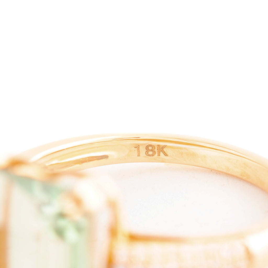 ANILLO AMATISTA VERDE Y DIAMANTES