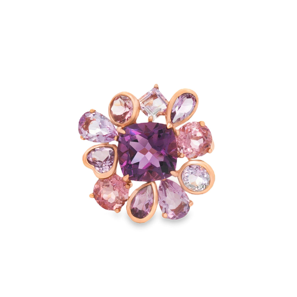 ANILLO FLOR CON PIEDRAS PRECIOSAS MIXTAS