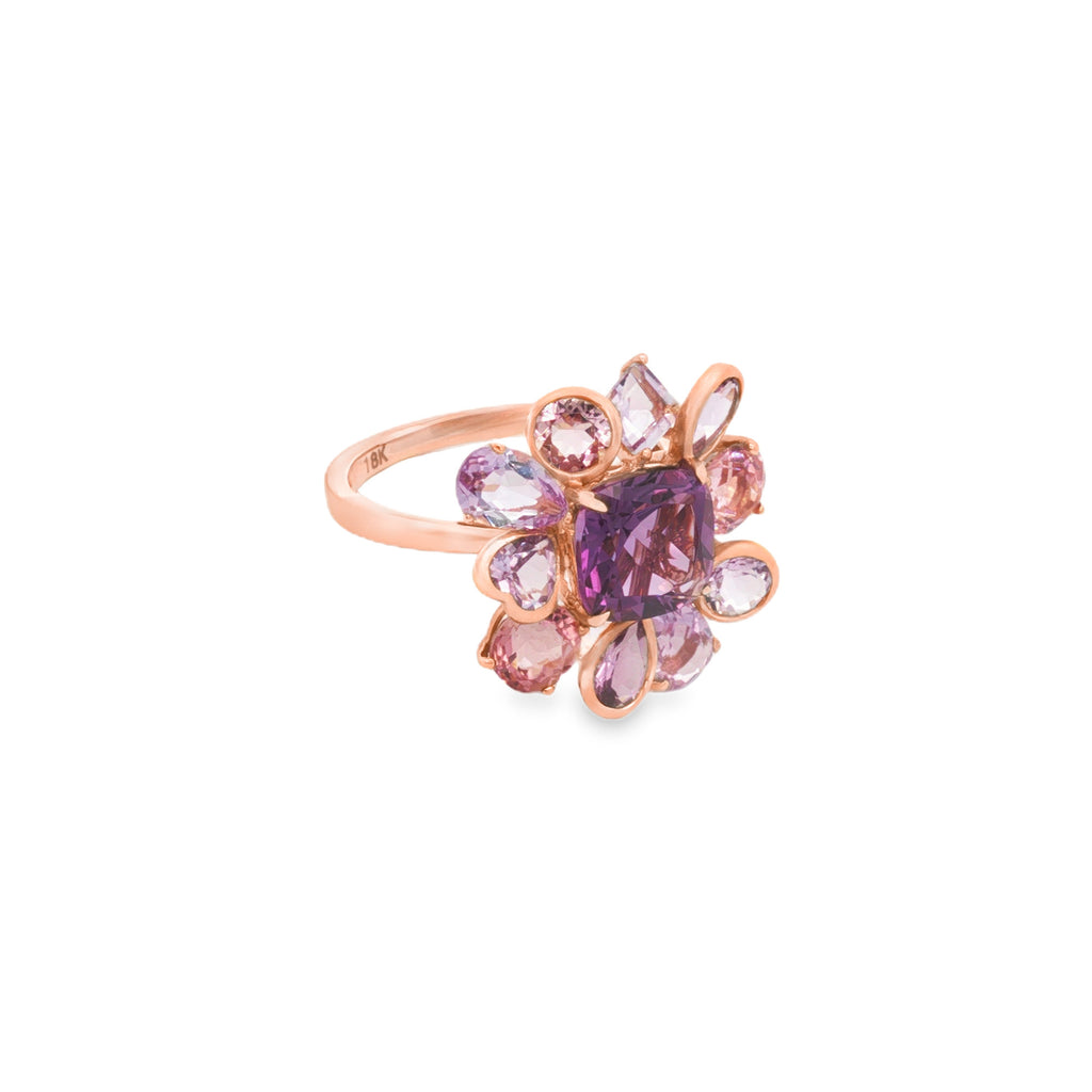 ANILLO FLOR CON PIEDRAS PRECIOSAS MIXTAS