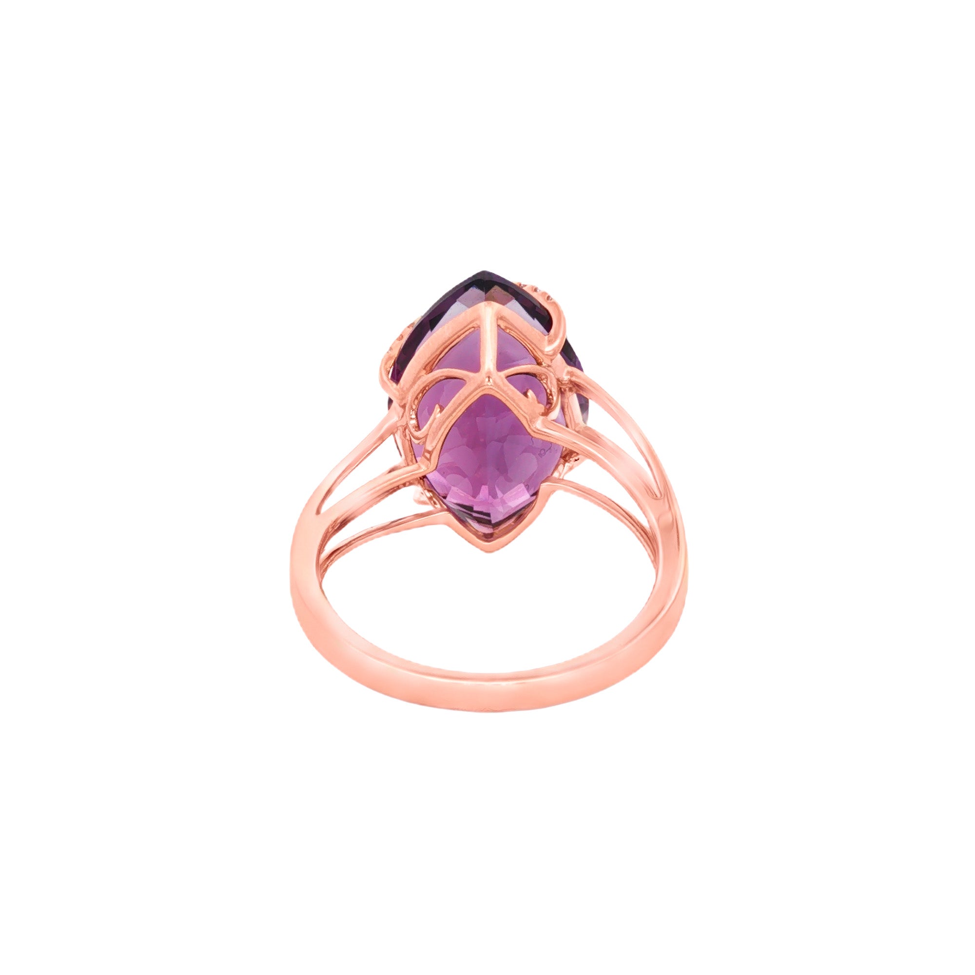ANILLO AMATISTA Y DIAMANTES