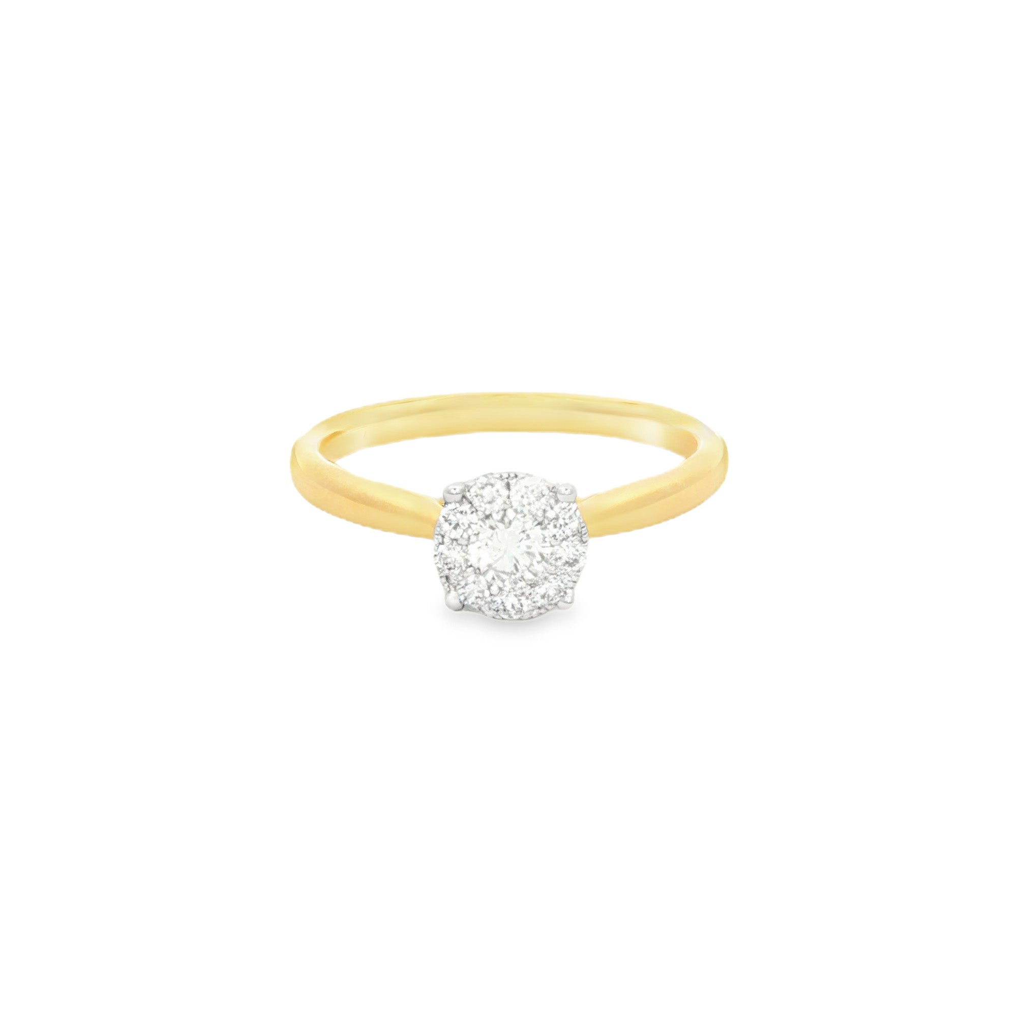 ANILLO SOLITARIO FLOR CON DIAMANTES