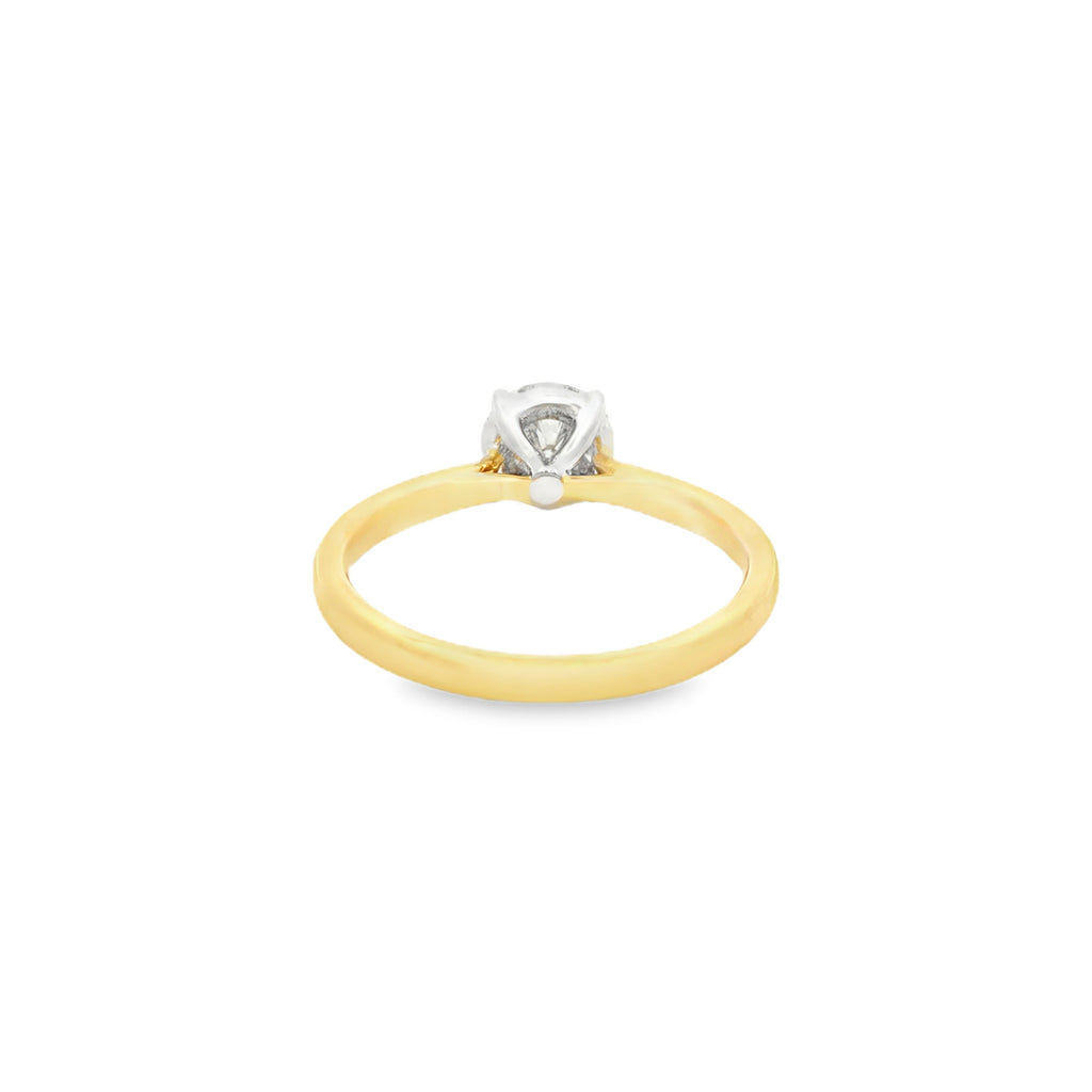 ANILLO SOLITARIO FLOR CON DIAMANTES