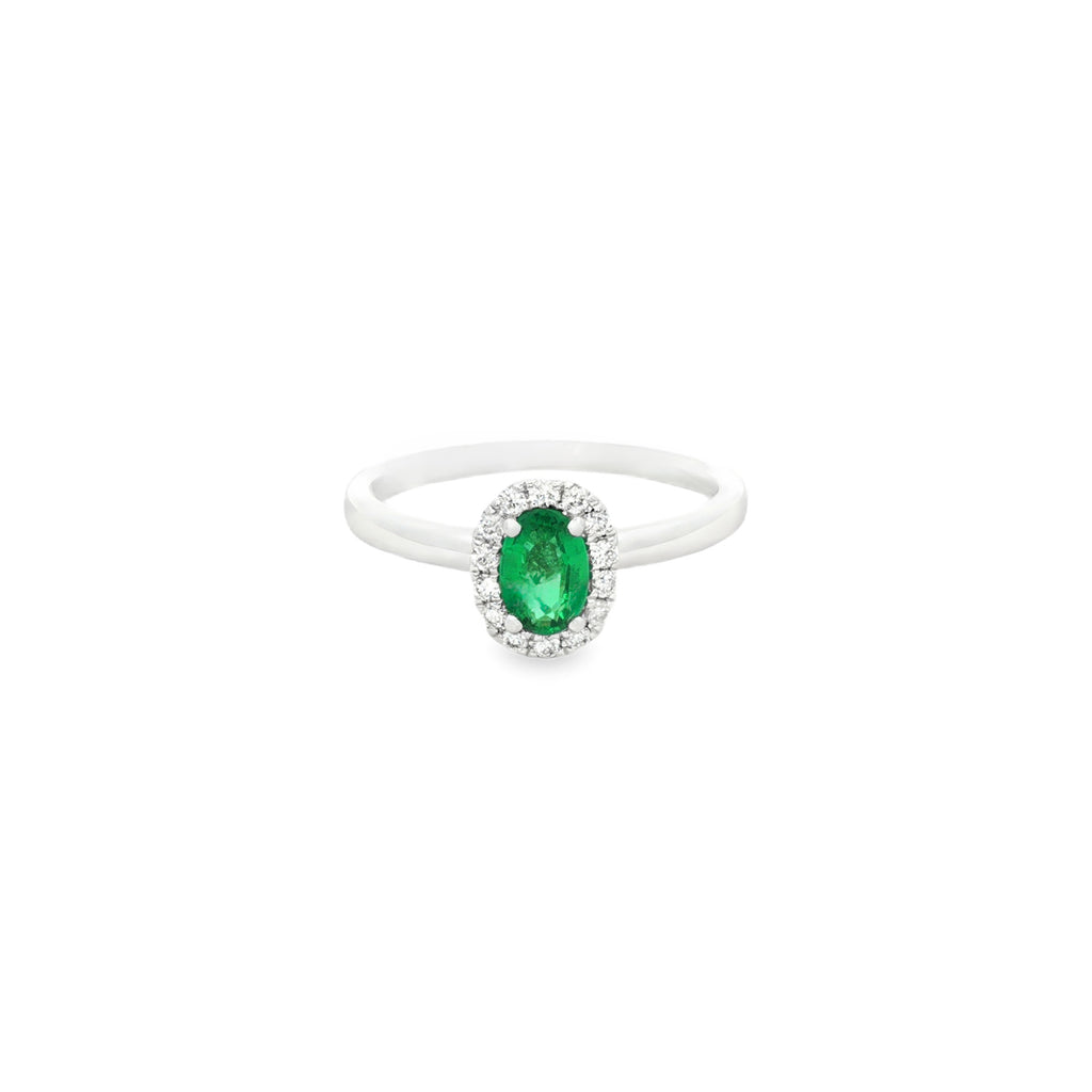 ANILLO ESMERALDA Y DIAMANTES