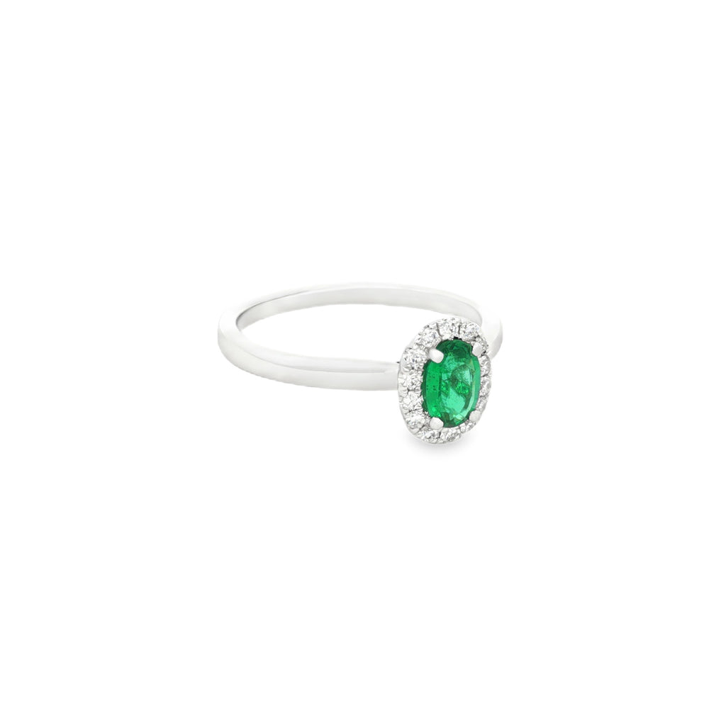 ANILLO ESMERALDA Y DIAMANTES