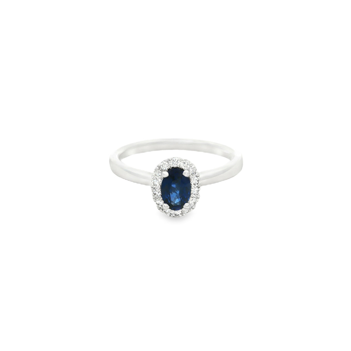 ANILLO FLOR CON ZAFIRO Y DIAMANTES