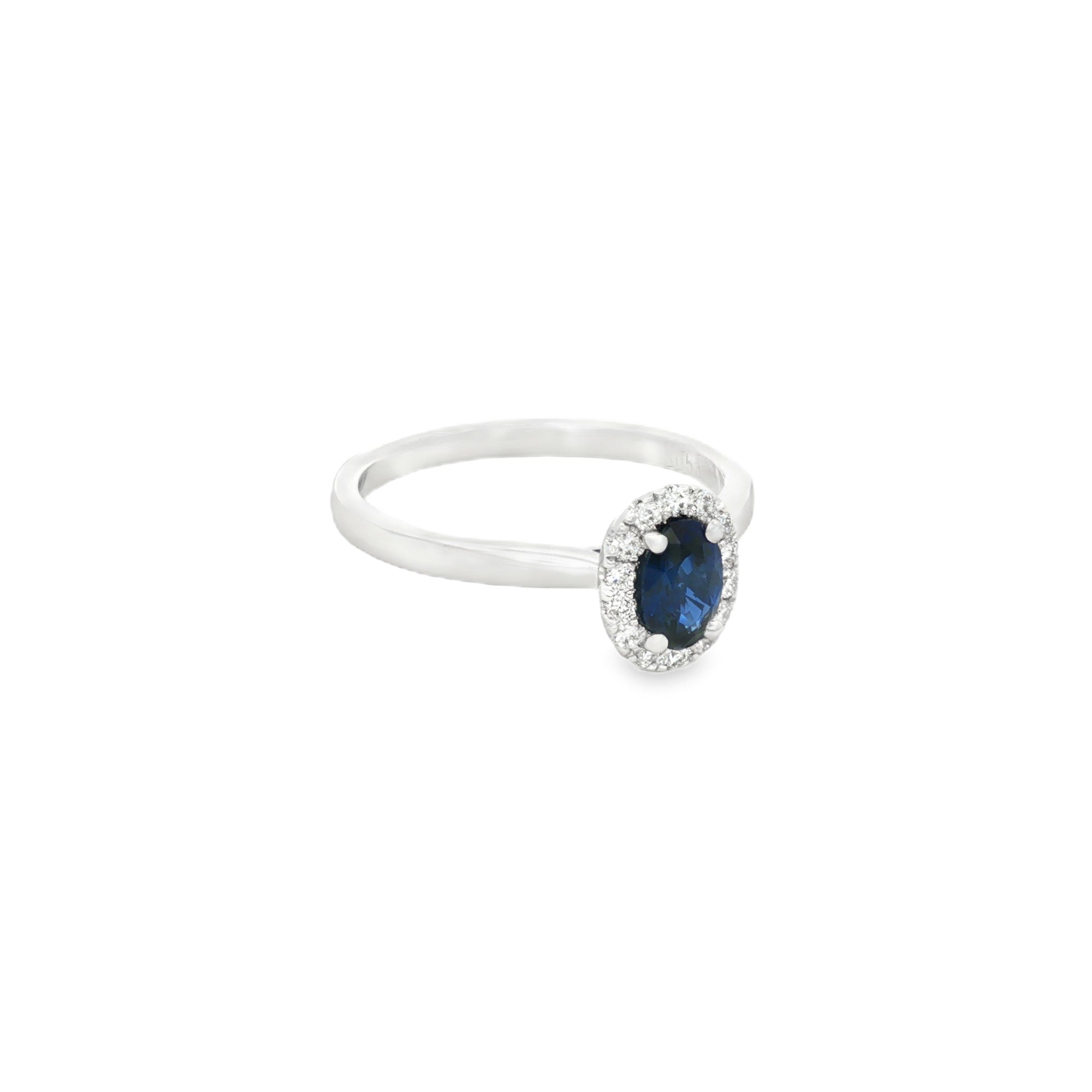 ANILLO FLOR CON ZAFIRO Y DIAMANTES