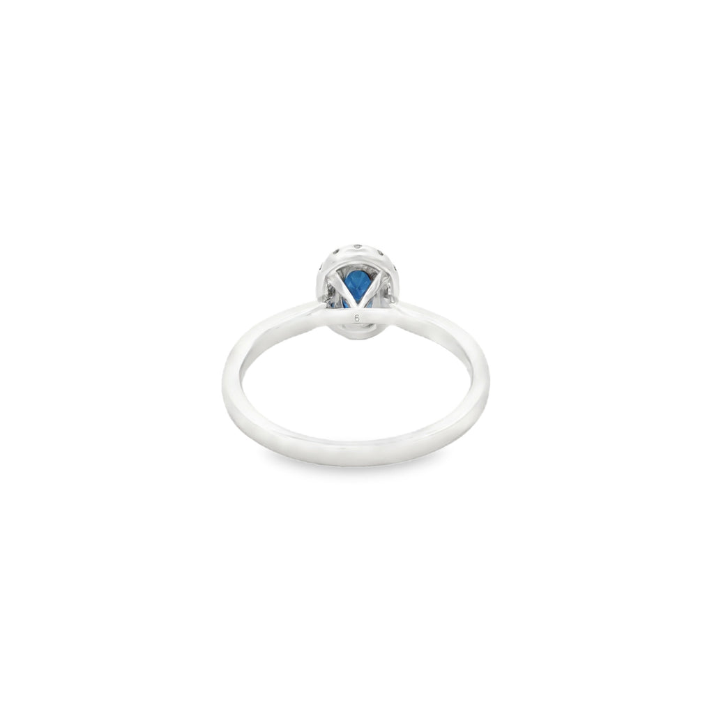 ANILLO FLOR CON ZAFIRO Y DIAMANTES