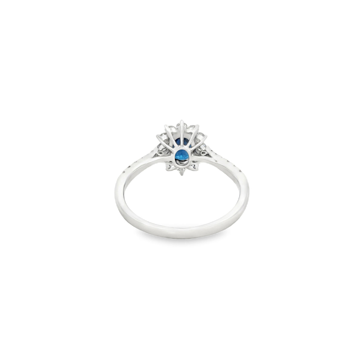 ANILLO FLOR CON ZAFIRO Y DIAMANTES