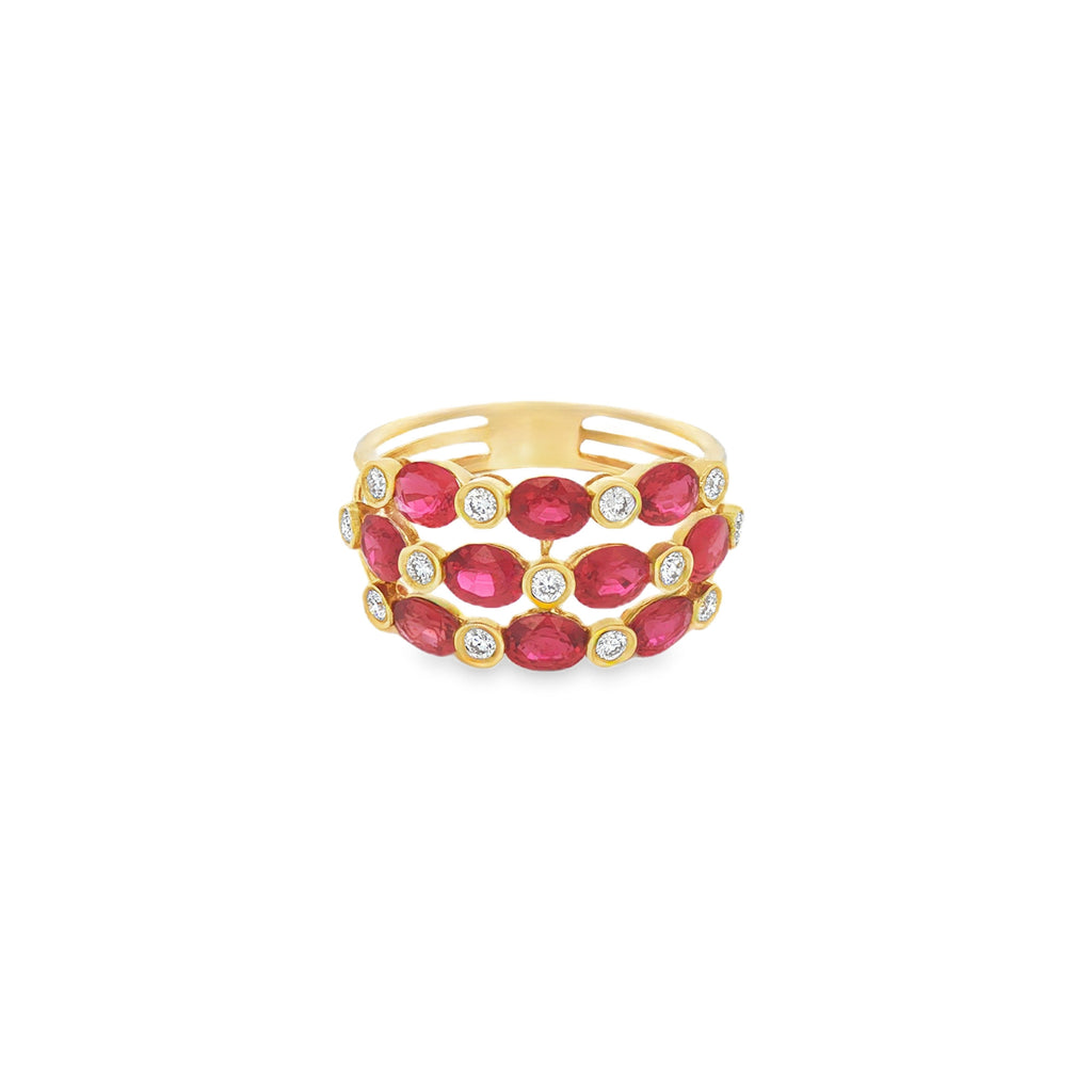 ANILLO CON RUBÍES Y DIAMANTES