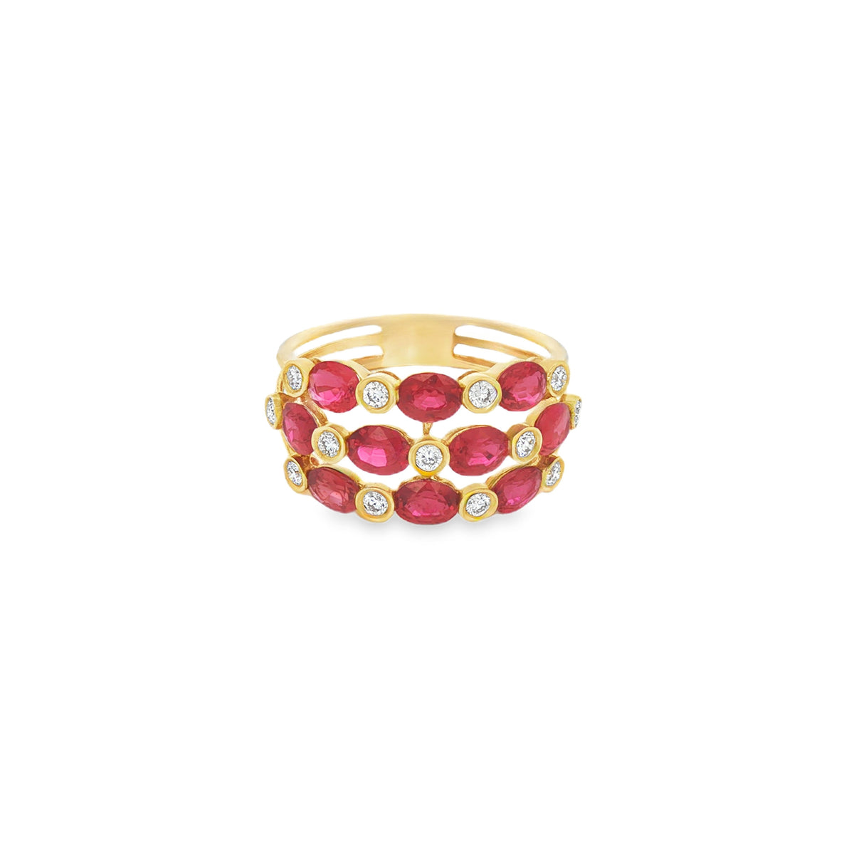 ANILLO CON RUBÍES Y DIAMANTES