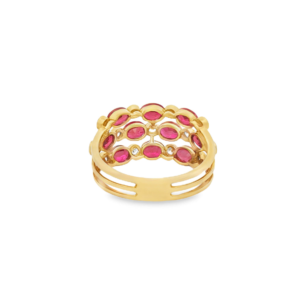 ANILLO CON RUBÍES Y DIAMANTES
