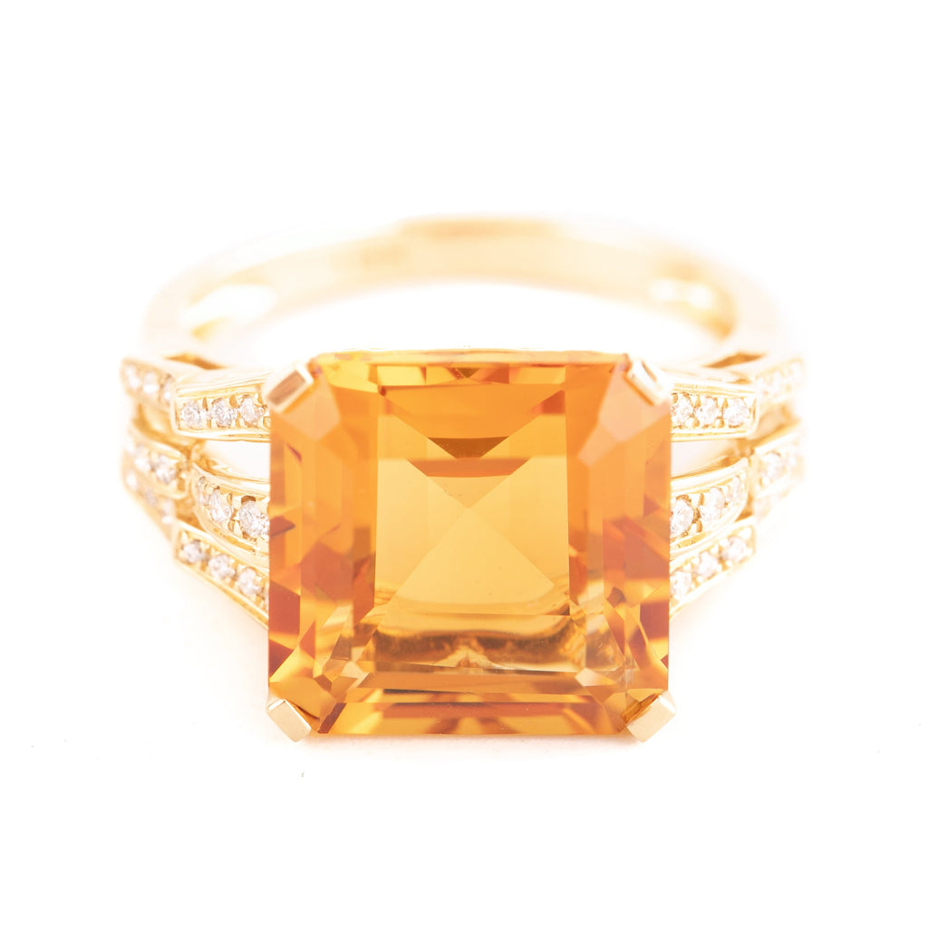 ANILLO CITRINO Y DIAMANTES