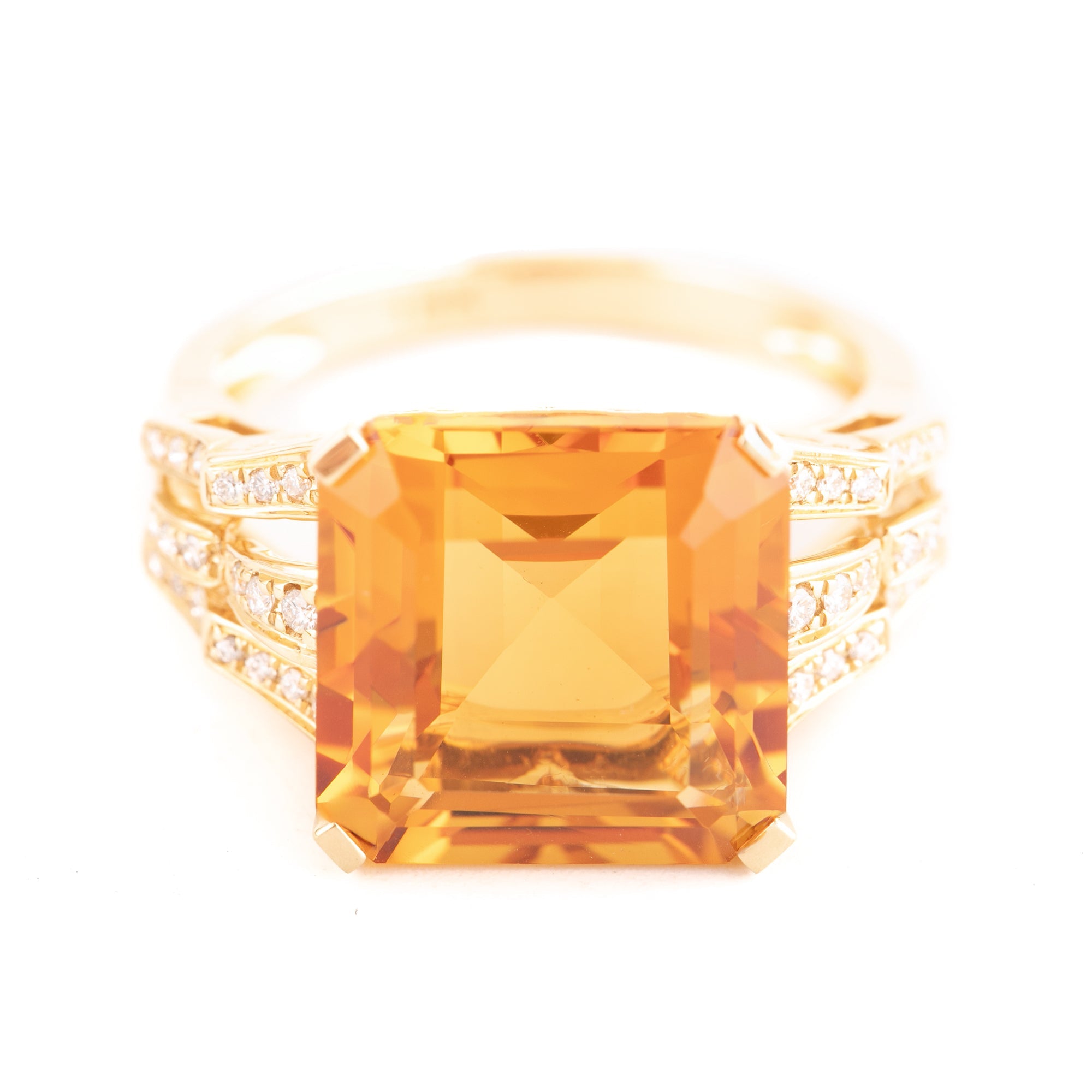 ANILLO CITRINO Y DIAMANTES