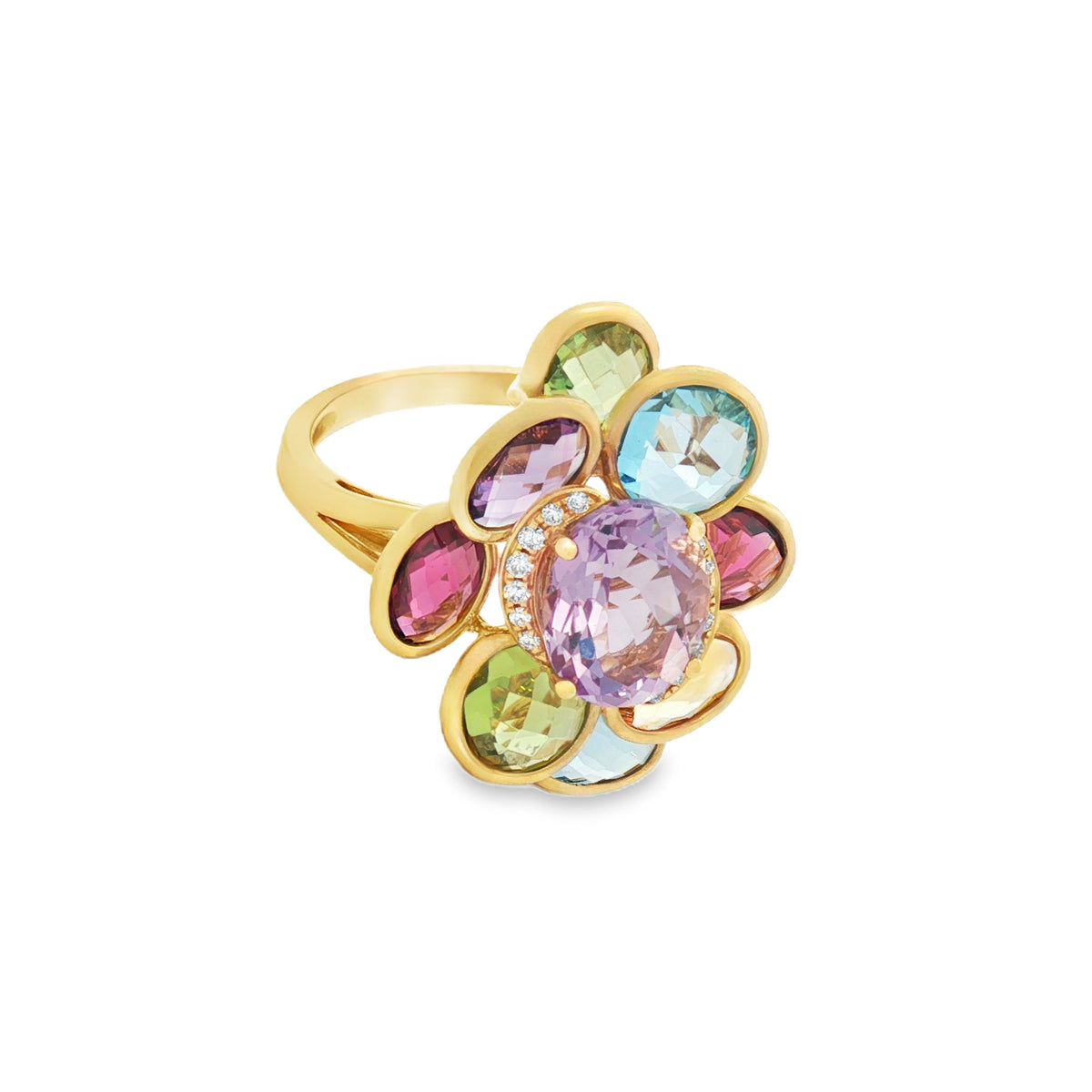 ANILLO CON GEMAS MULTICOLOR