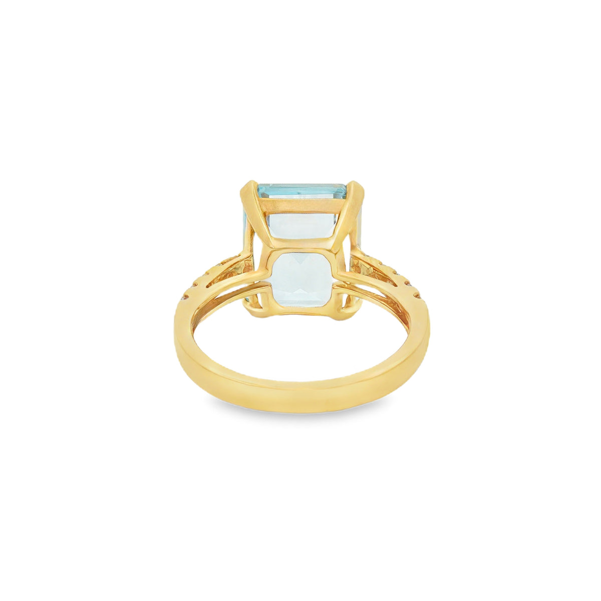 ANILLO CUADRADO CON TOPACIO Y DIAMANTES