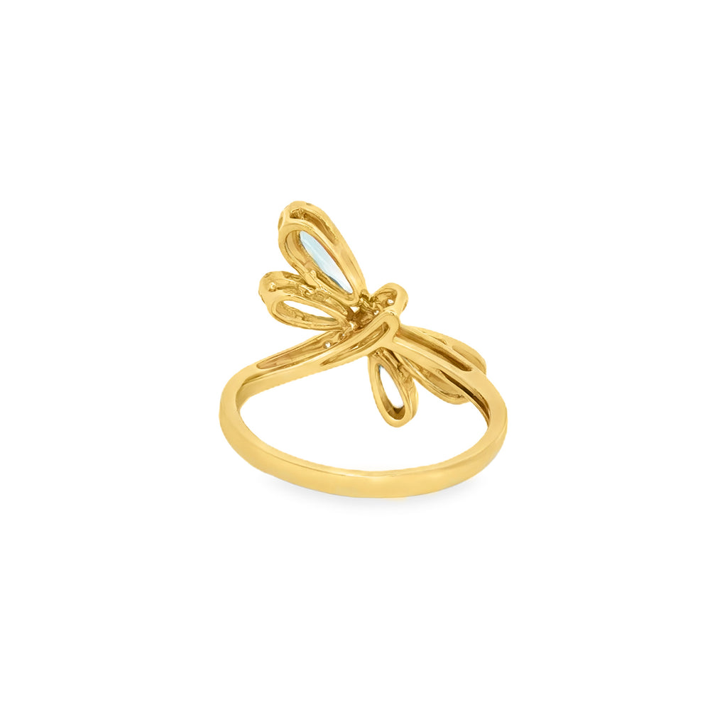 ANILLO LIBÉLULA CON TOPACIO Y DIAMANTES