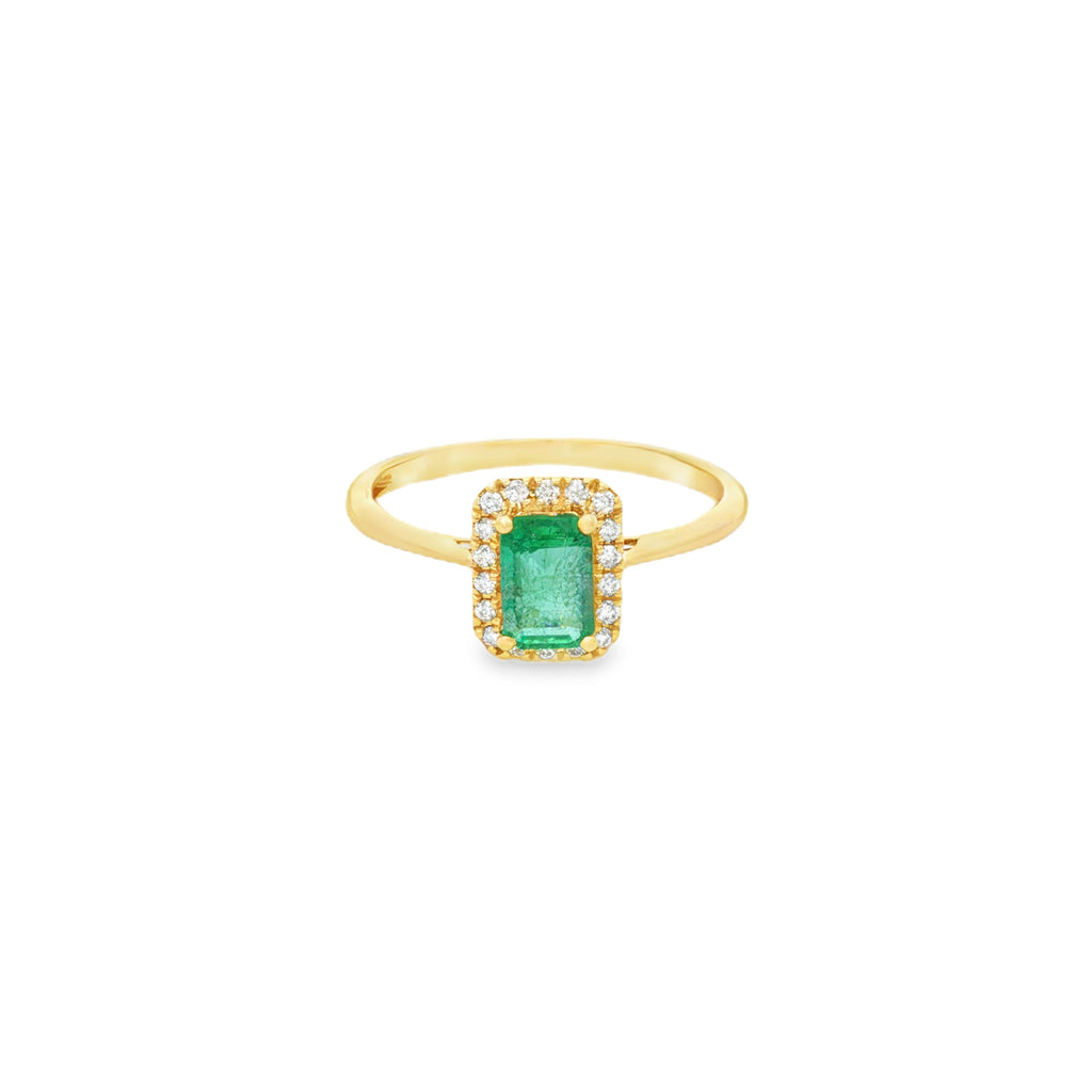 ANILLO ESMERALDA Y DIAMANTES