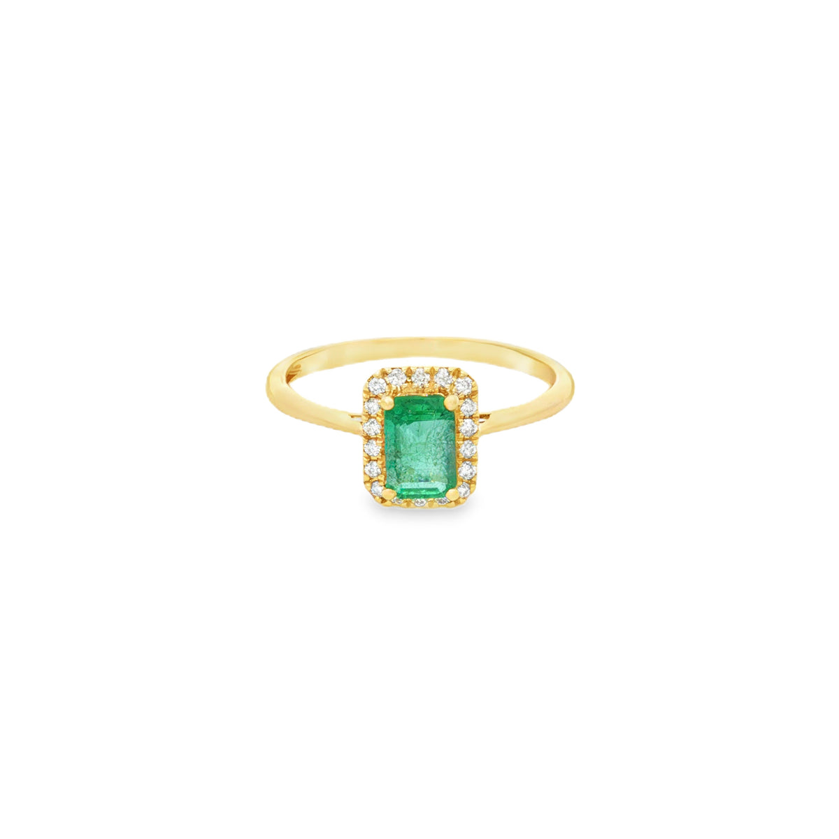 ANILLO ESMERALDA Y DIAMANTES