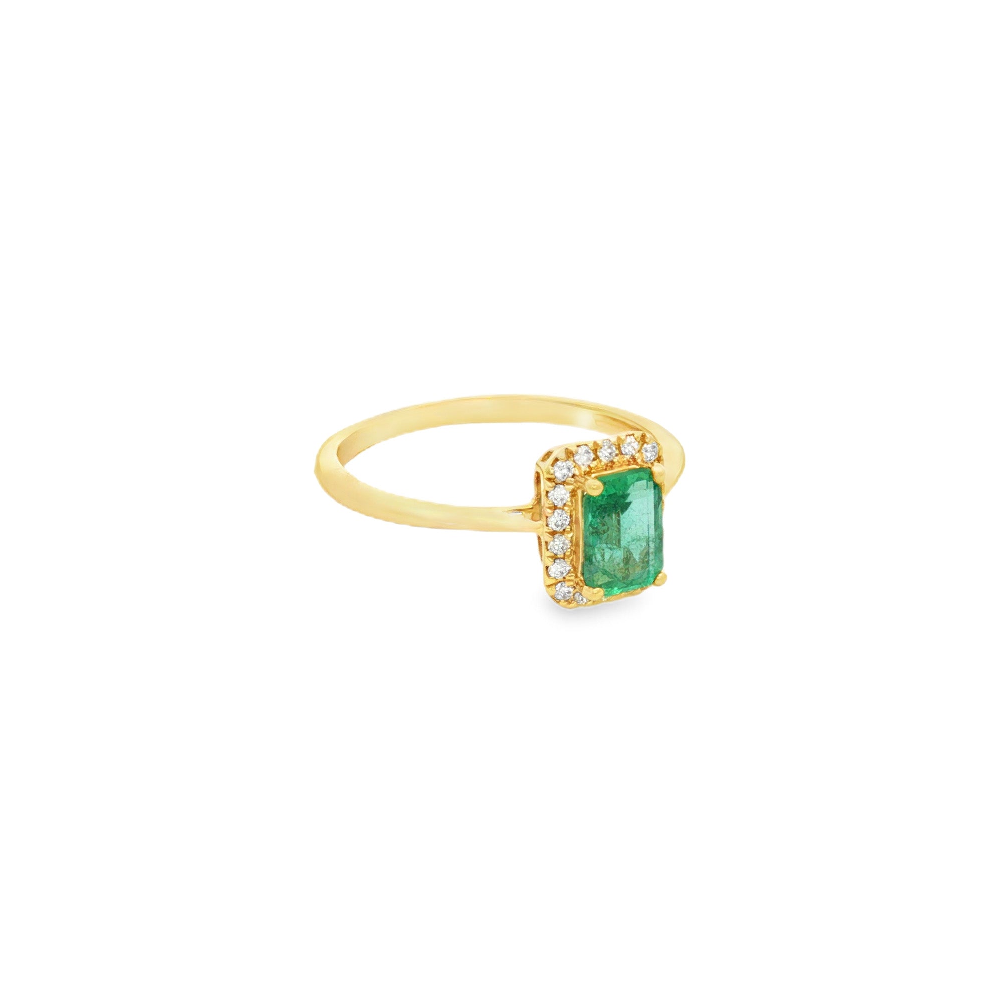 ANILLO ESMERALDA Y DIAMANTES