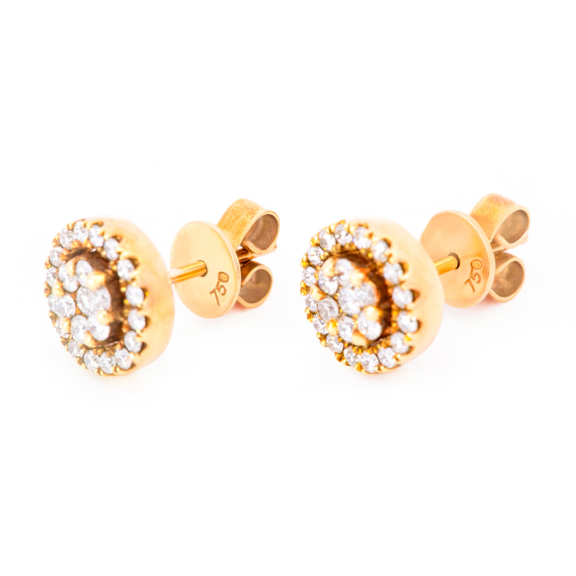 ARETES FLOR CON DIAMANTES