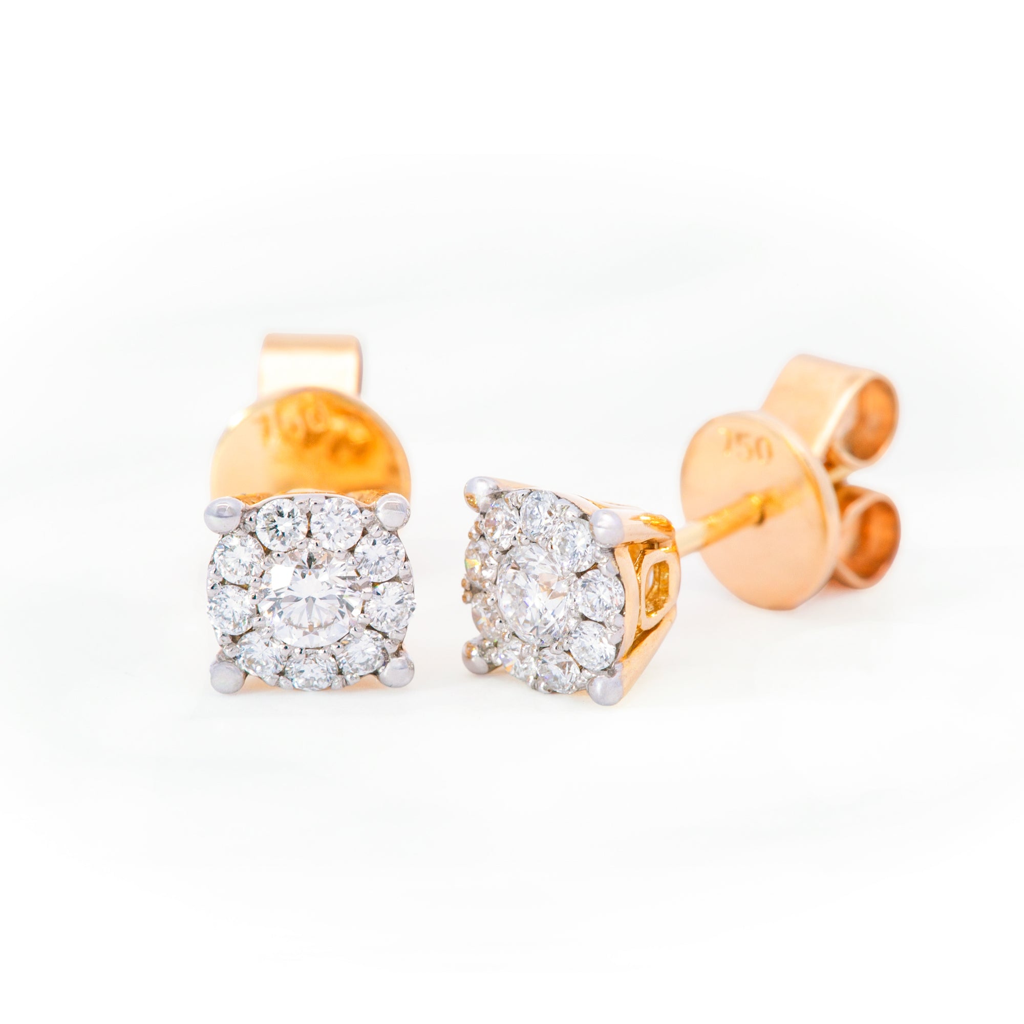 ARETES FLOR CON DIAMANTES