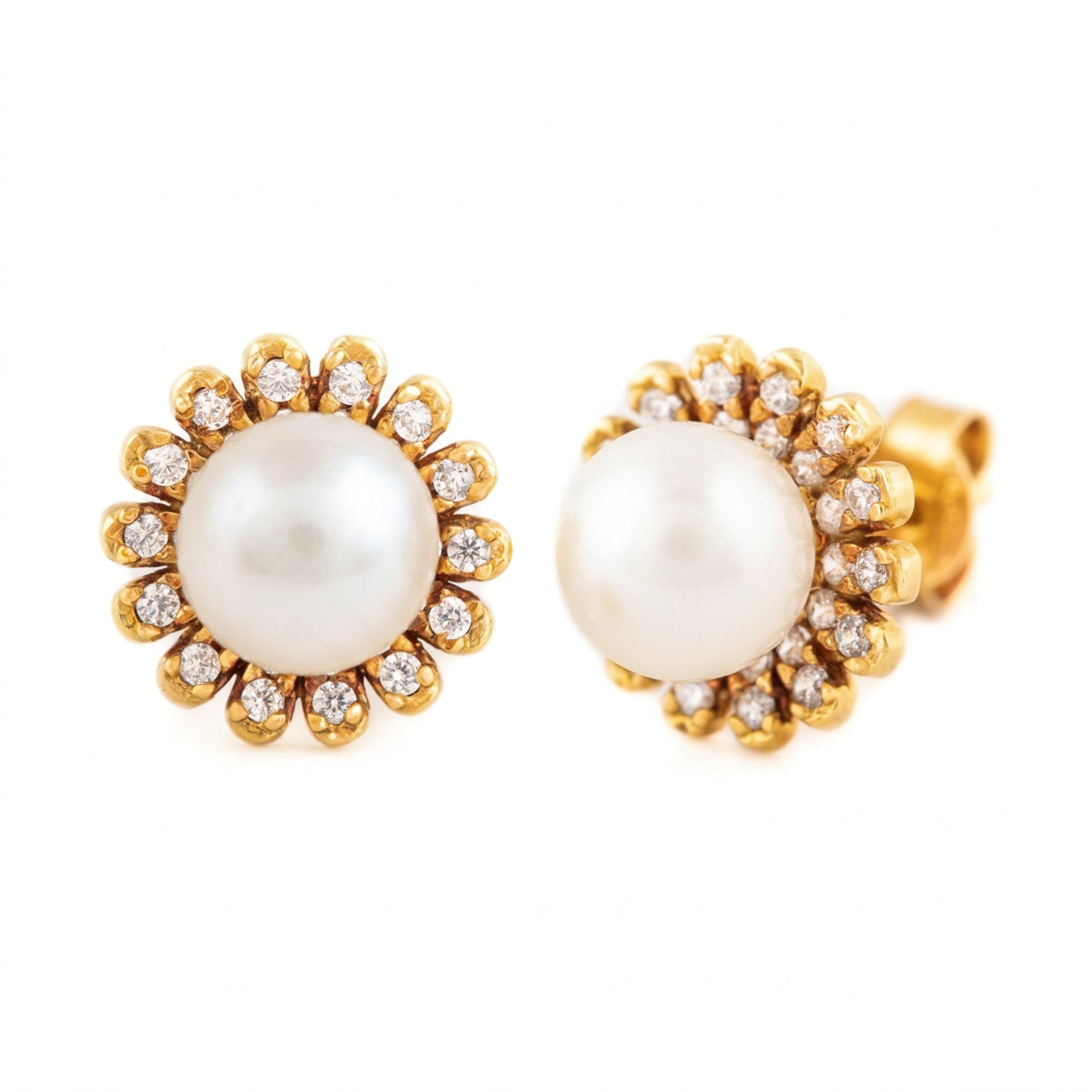 ARETES FLOR CON PERLAS