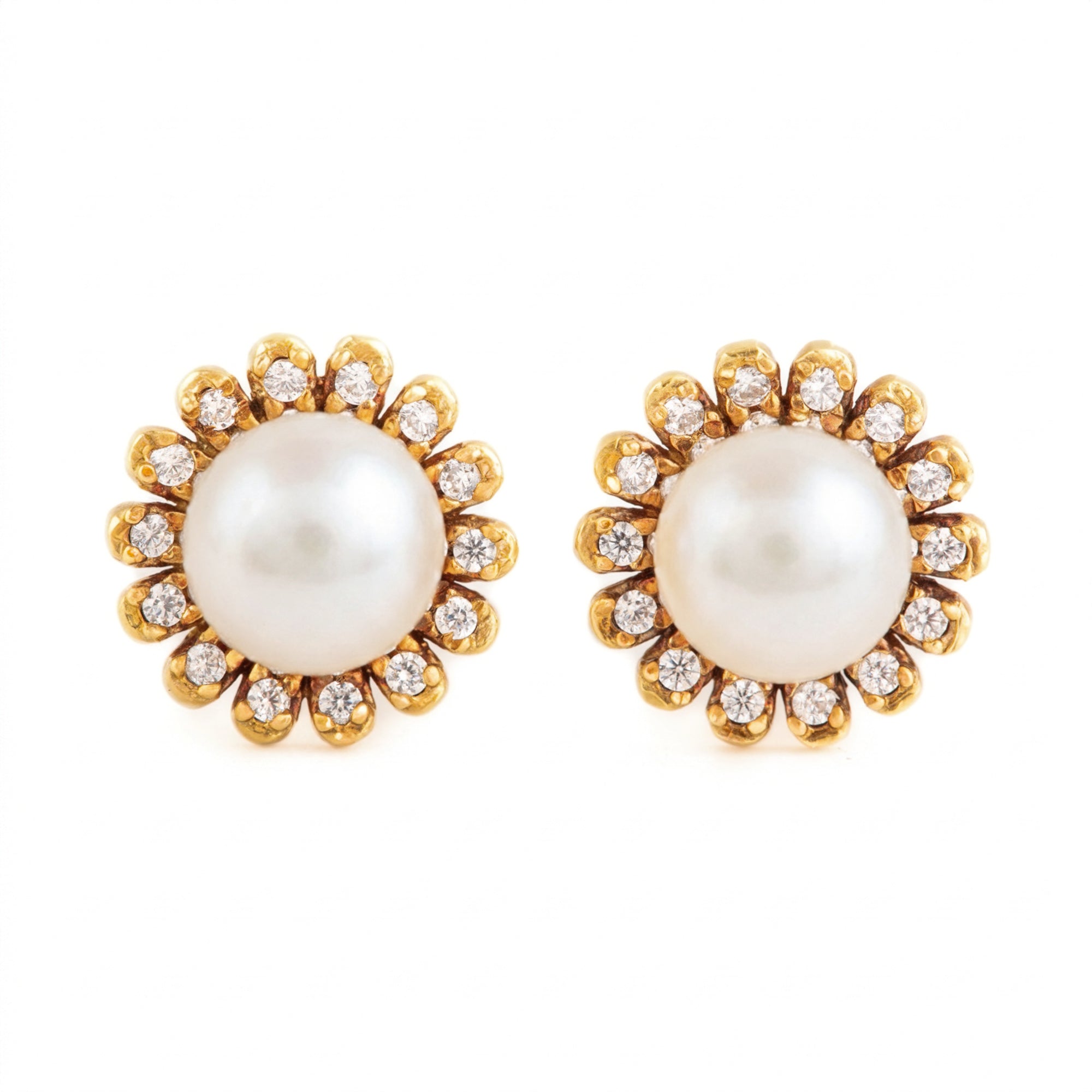 ARETES FLOR CON PERLAS