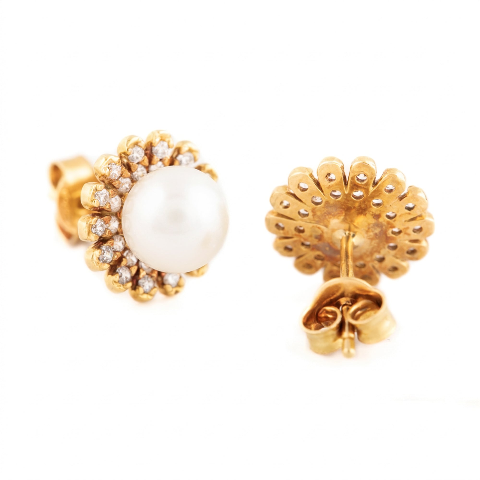 ARETES FLOR CON PERLAS